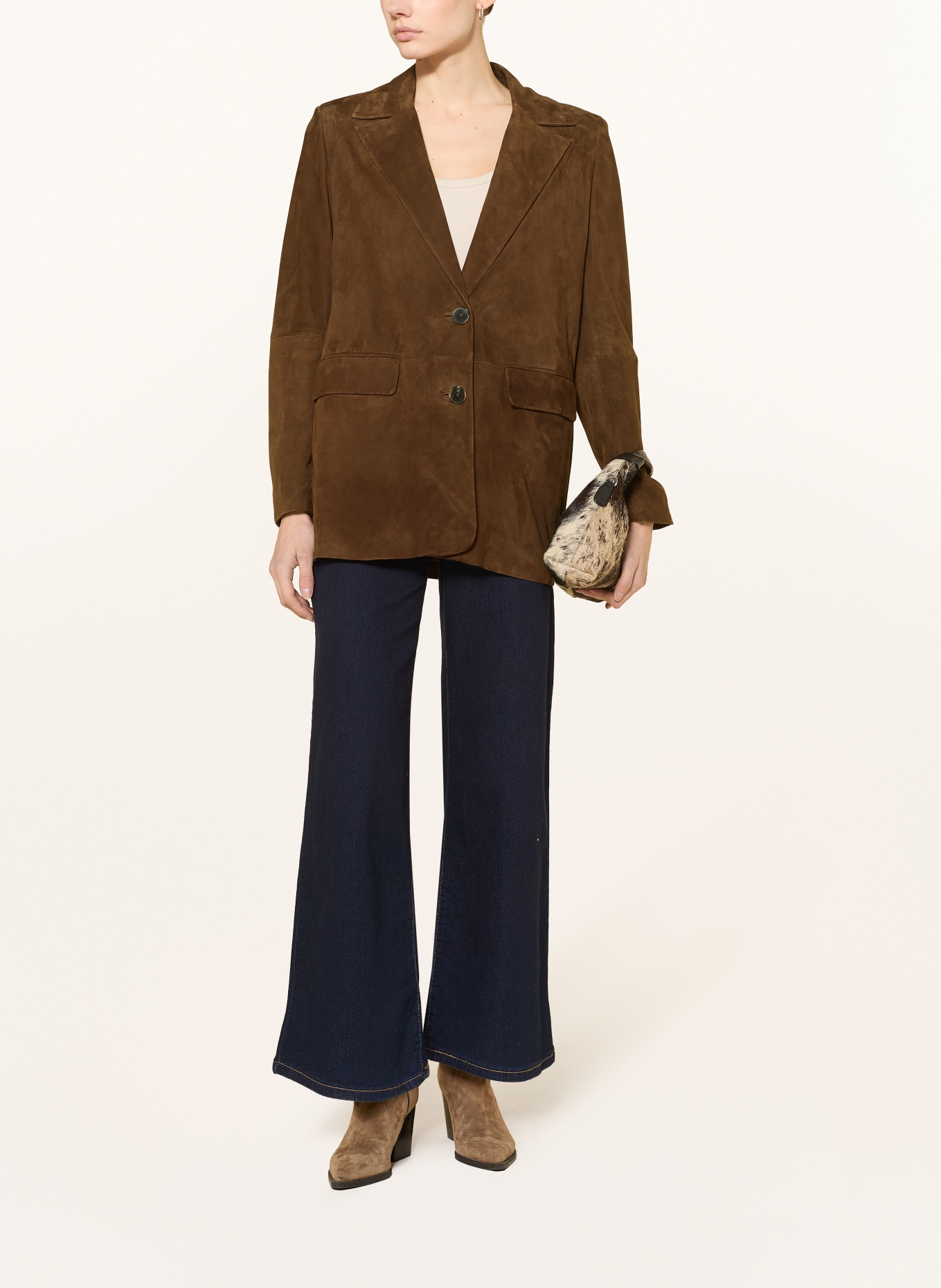 MARELLA skórzana marynarka: BRĄZOWY