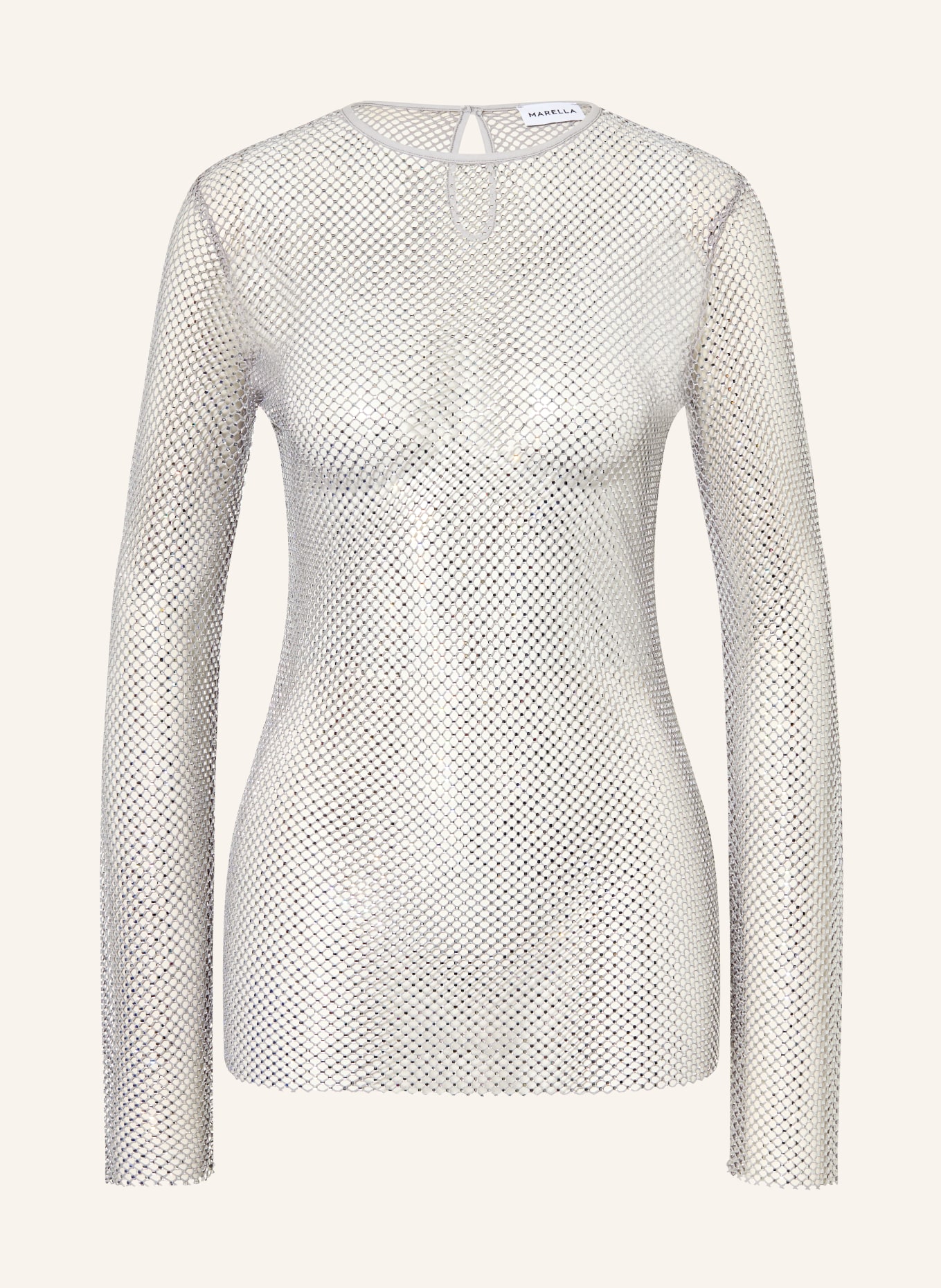 MARELLA Longsleeve MLLOPEROSO mit Schmucksteinen: SILBER