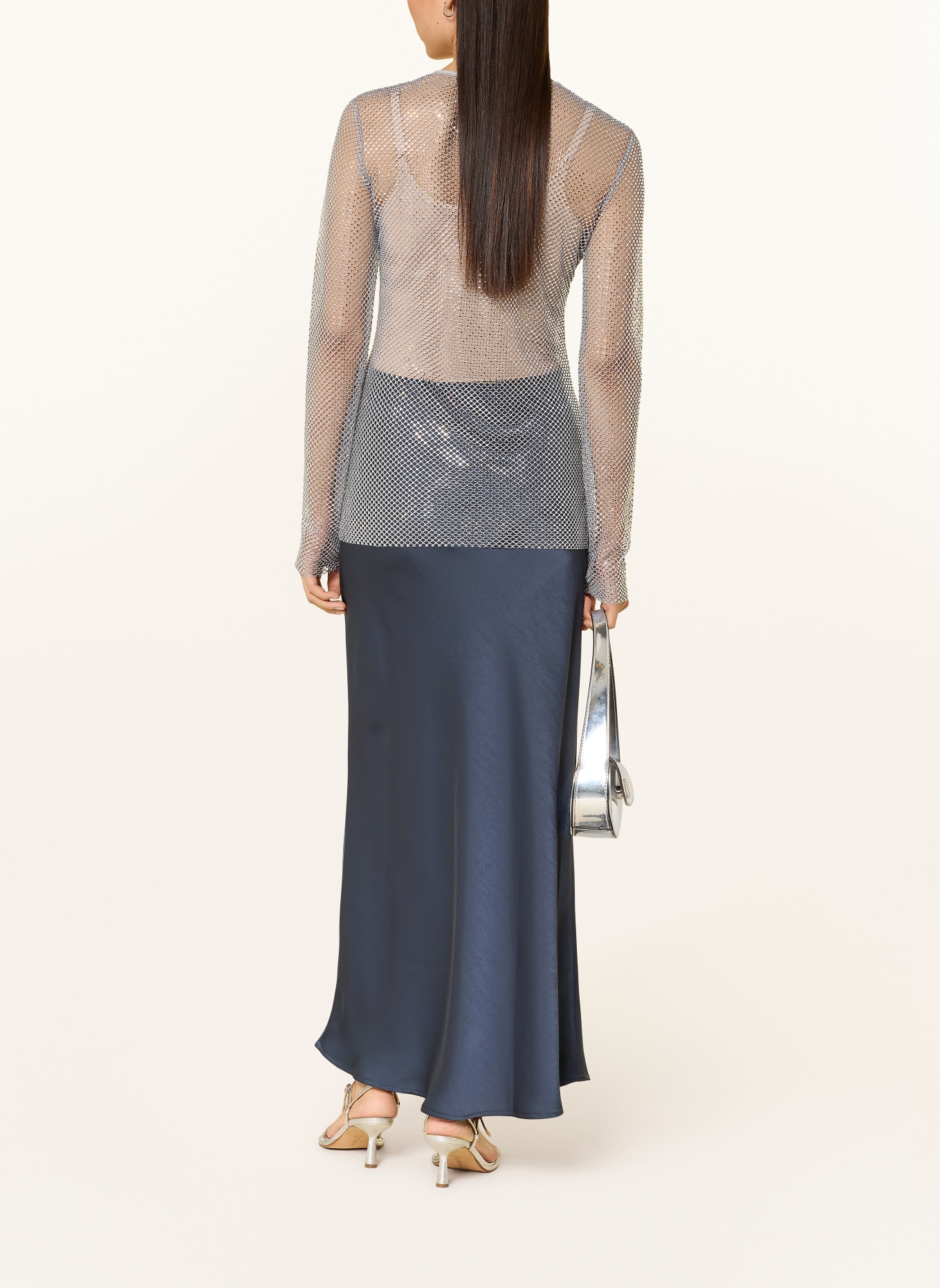 MARELLA Longsleeve MLLOPEROSO mit Schmucksteinen: SILBER