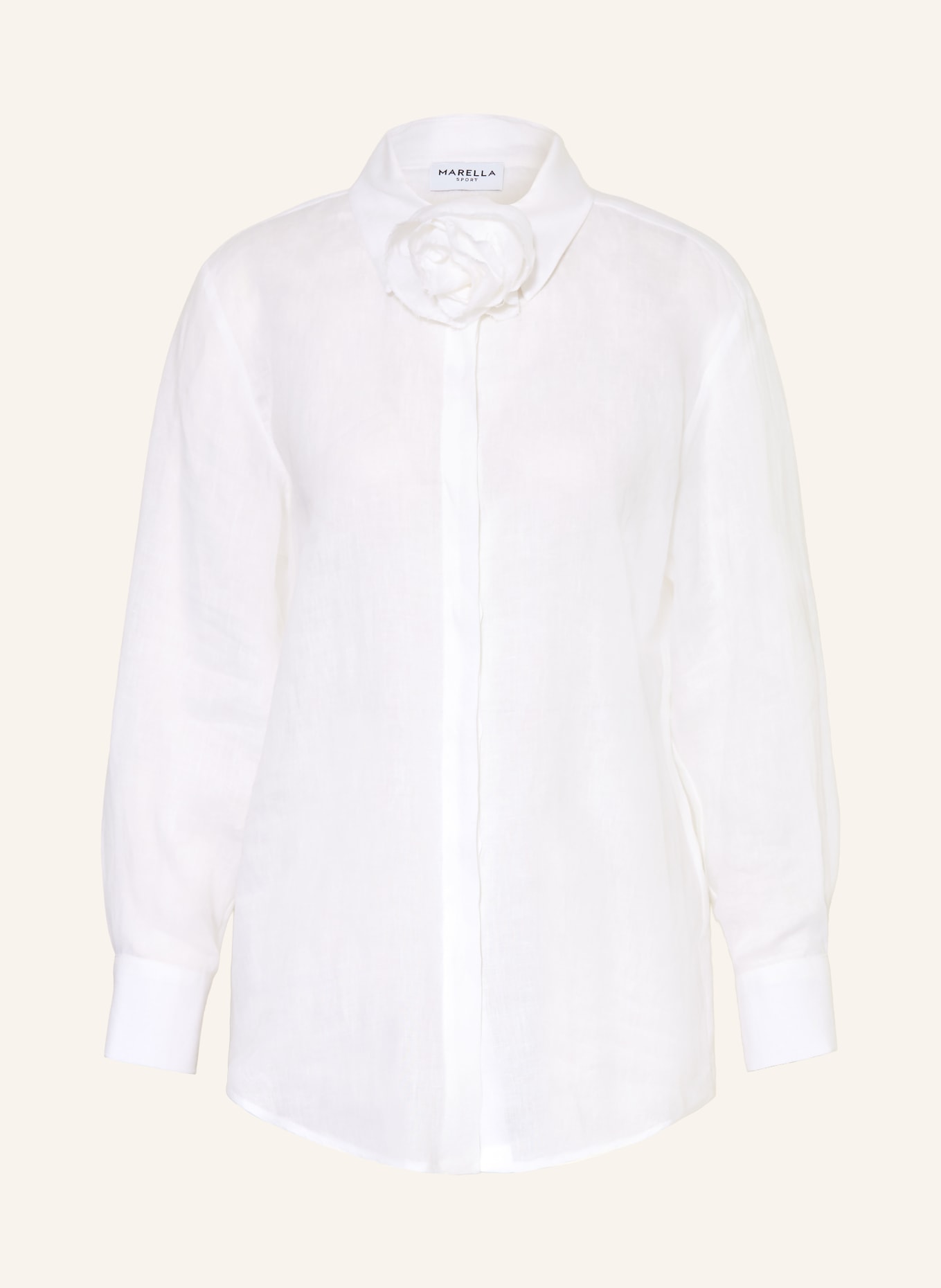 MARELLA MLSEDITORE linen blouse with detachable bow tie: WHITE