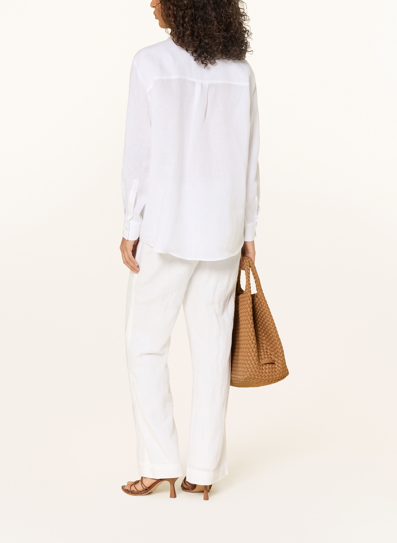 MARELLA MLSEDITORE linen blouse with detachable bow tie: WHITE