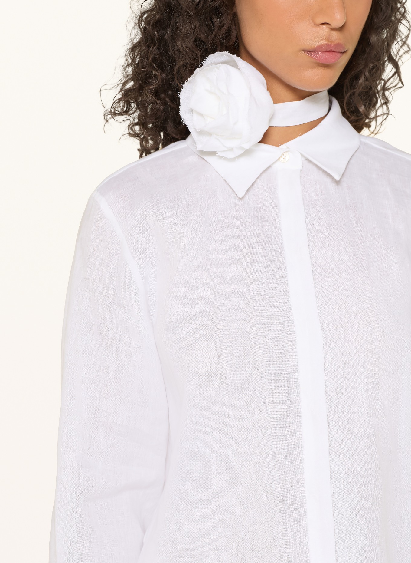 MARELLA MLSEDITORE linen blouse with detachable bow tie: WHITE