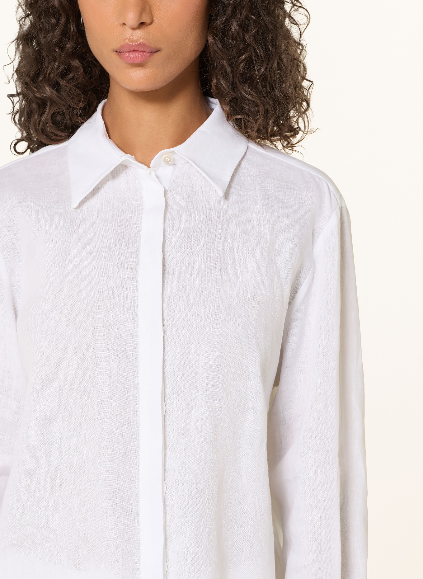 MARELLA MLSEDITORE linen blouse with detachable bow tie: WHITE