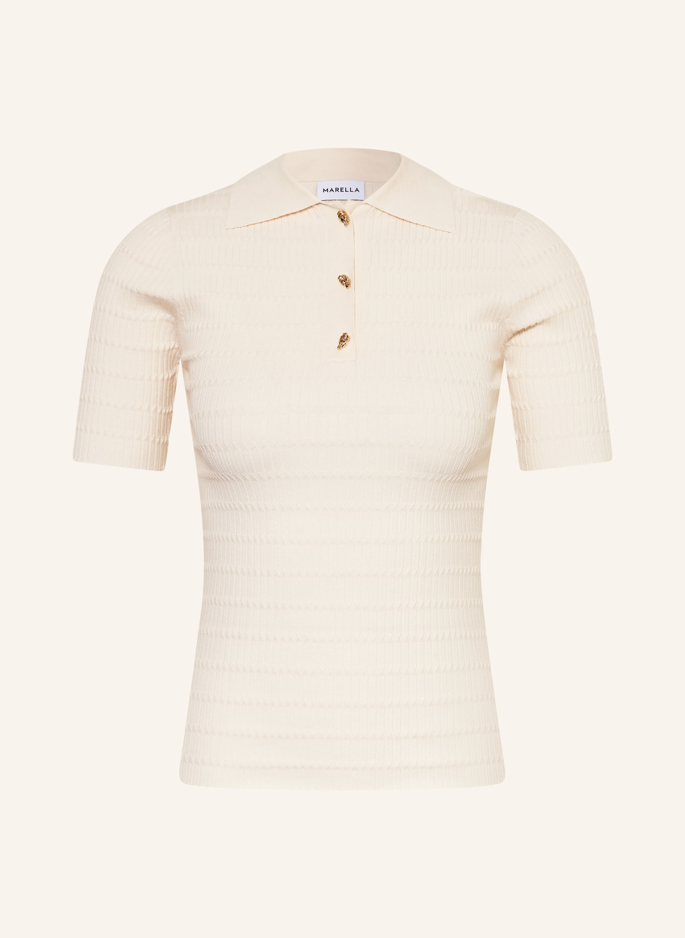 MARELLA Strick-Poloshirt: CREME