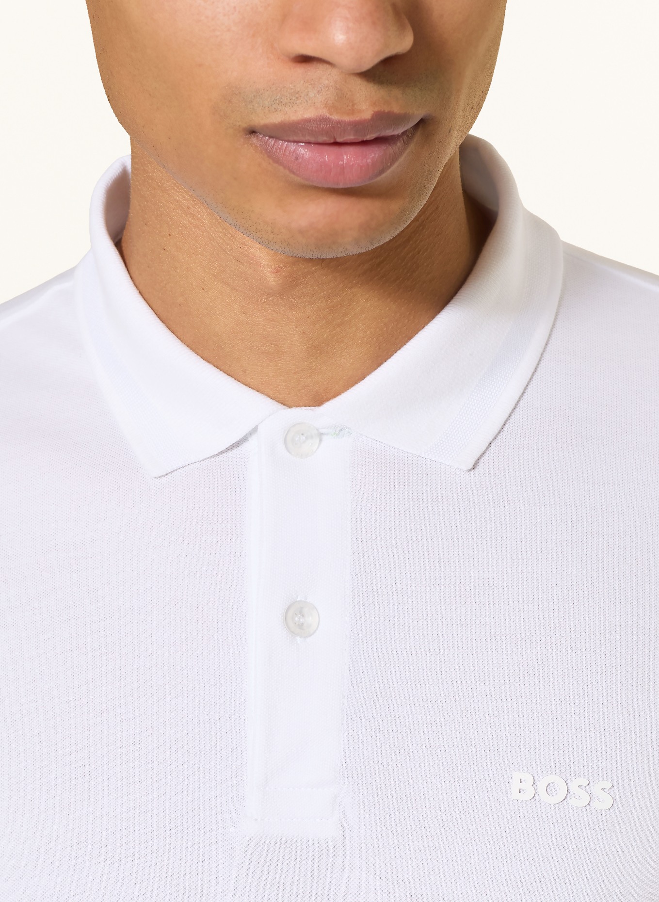 BOSS Piqué-Poloshirt PIO: WEISS