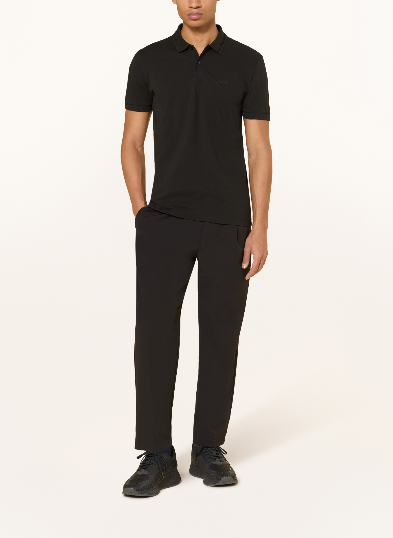 BOSS Piqué-Poloshirt PIO: SCHWARZ