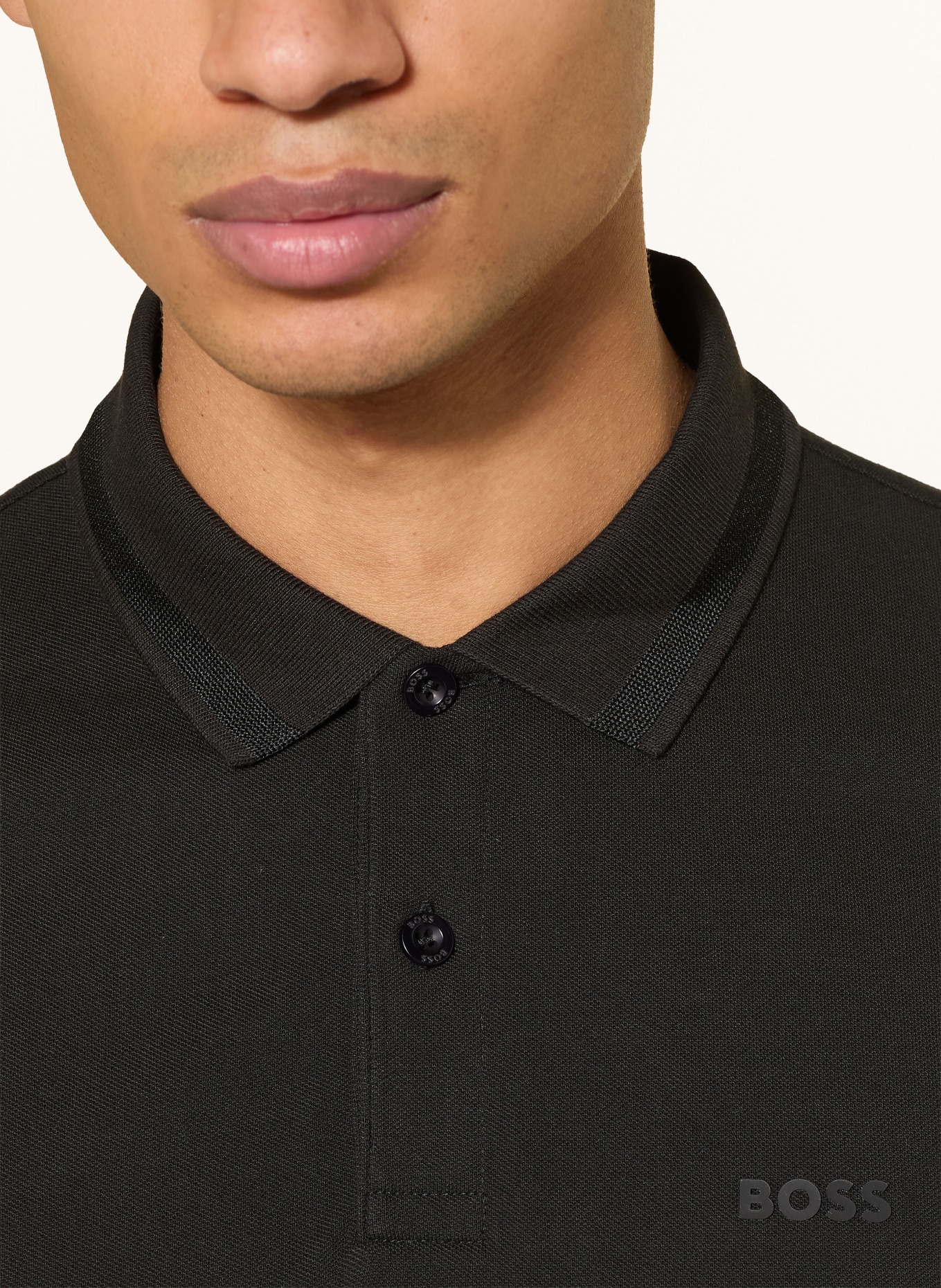 BOSS Piqué-Poloshirt PIO: SCHWARZ