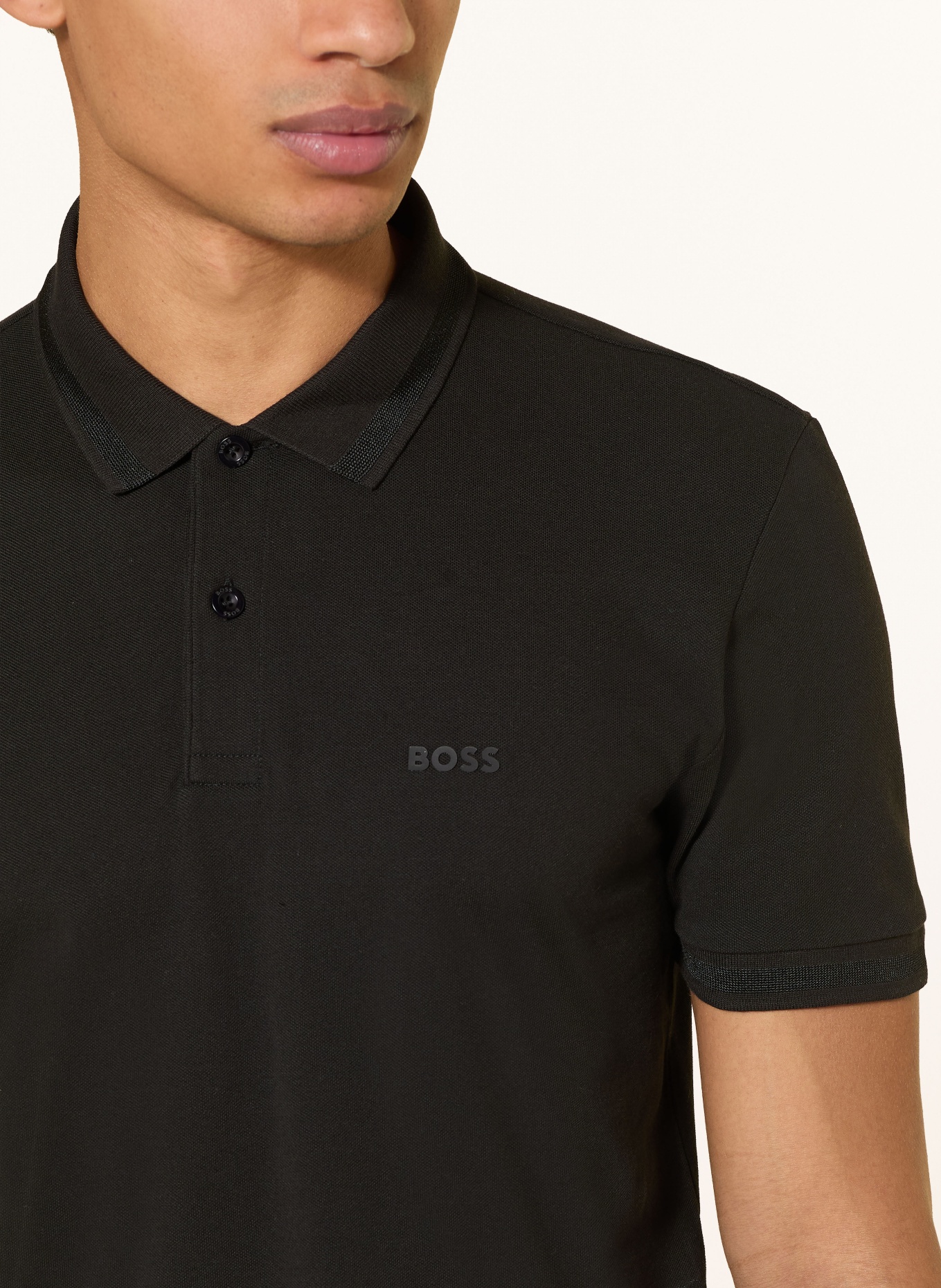 BOSS Piqué-Poloshirt PIO: SCHWARZ