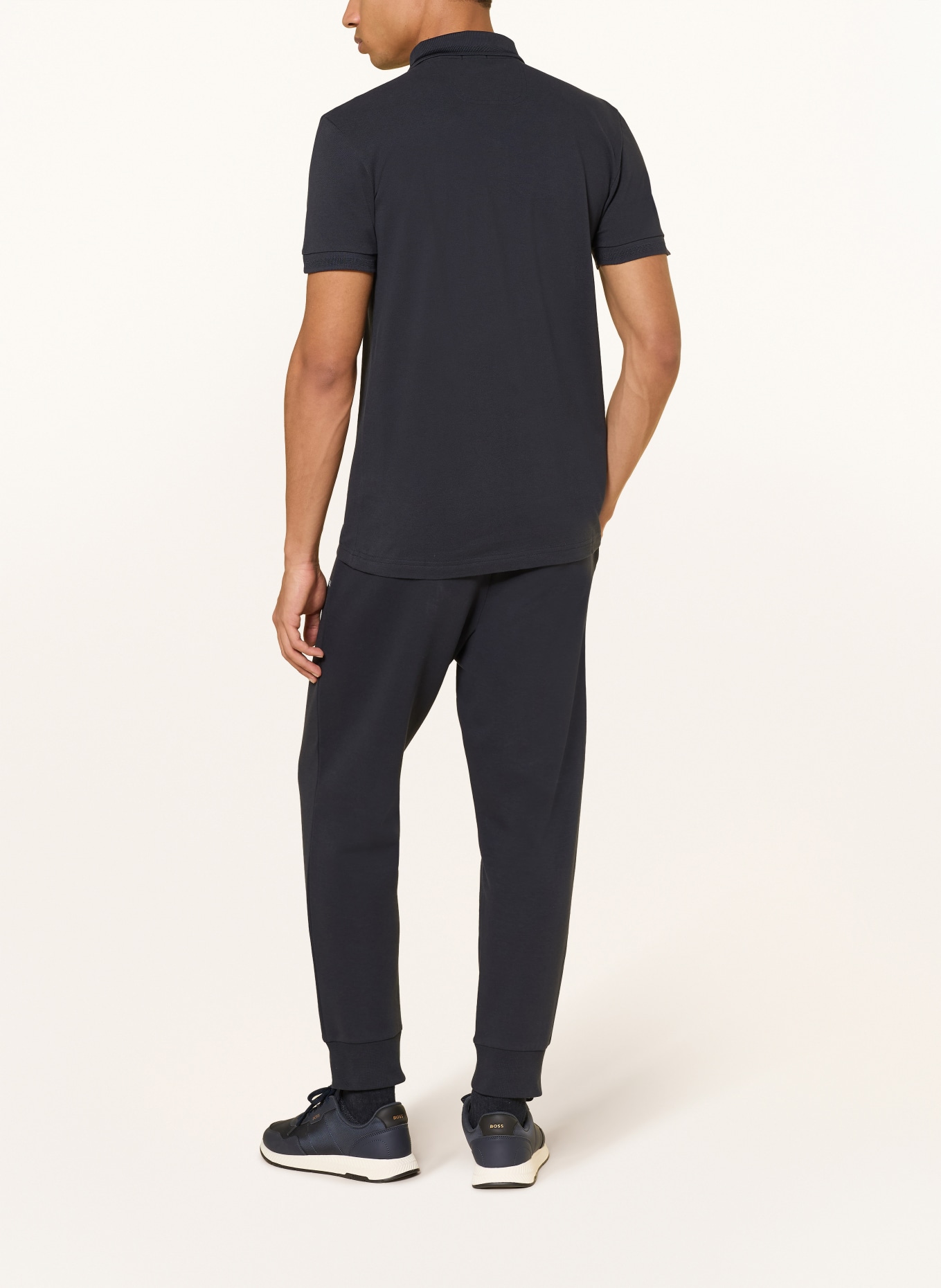 BOSS Piqué polokošile PIO: TMAVĚ MODRÁ