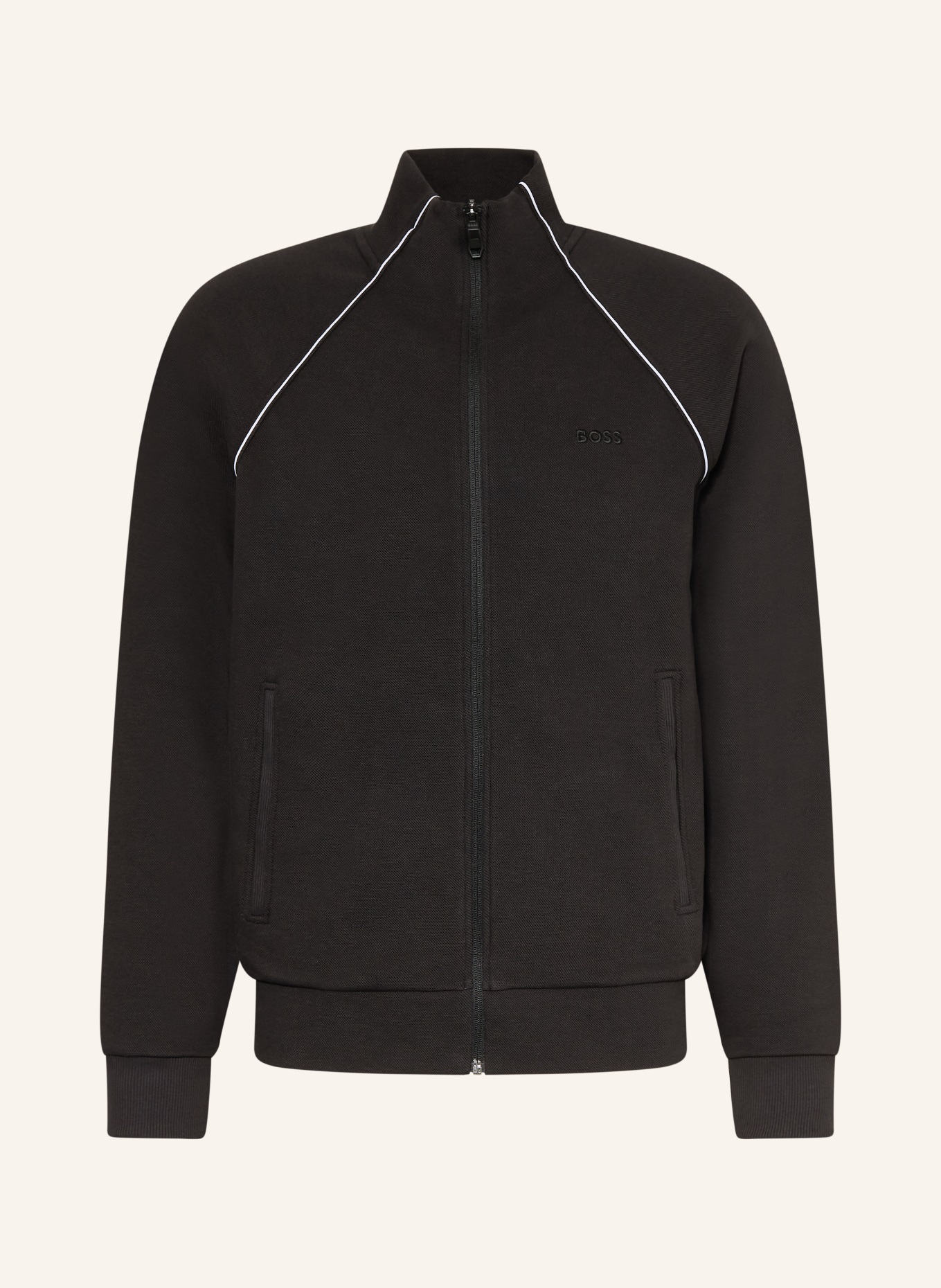 BOSS Trainingsanzug: SCHWARZ / WEISS