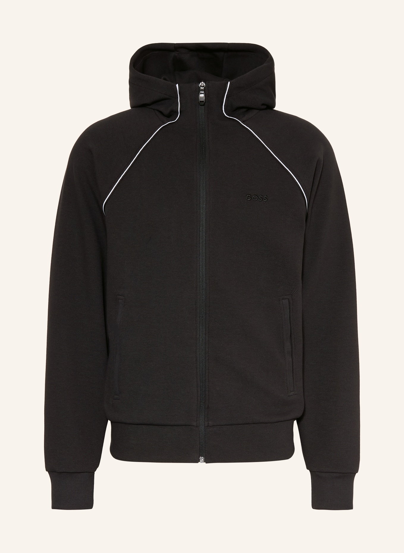 BOSS Sweatjacke JOIN SAGGY: SCHWARZ / WEISS