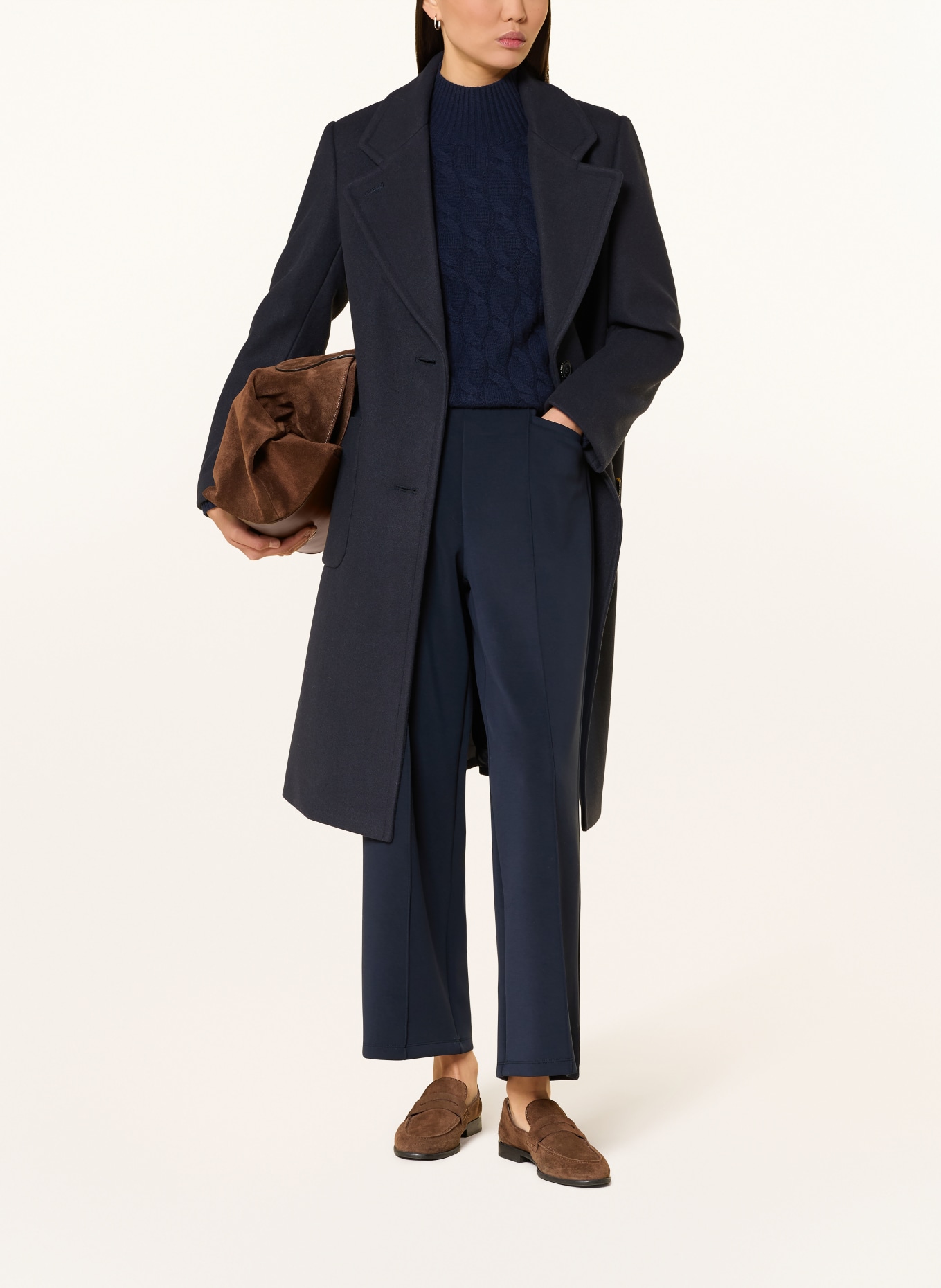 ELENA MIRO spodnie dżersejowe: GRANATOWY