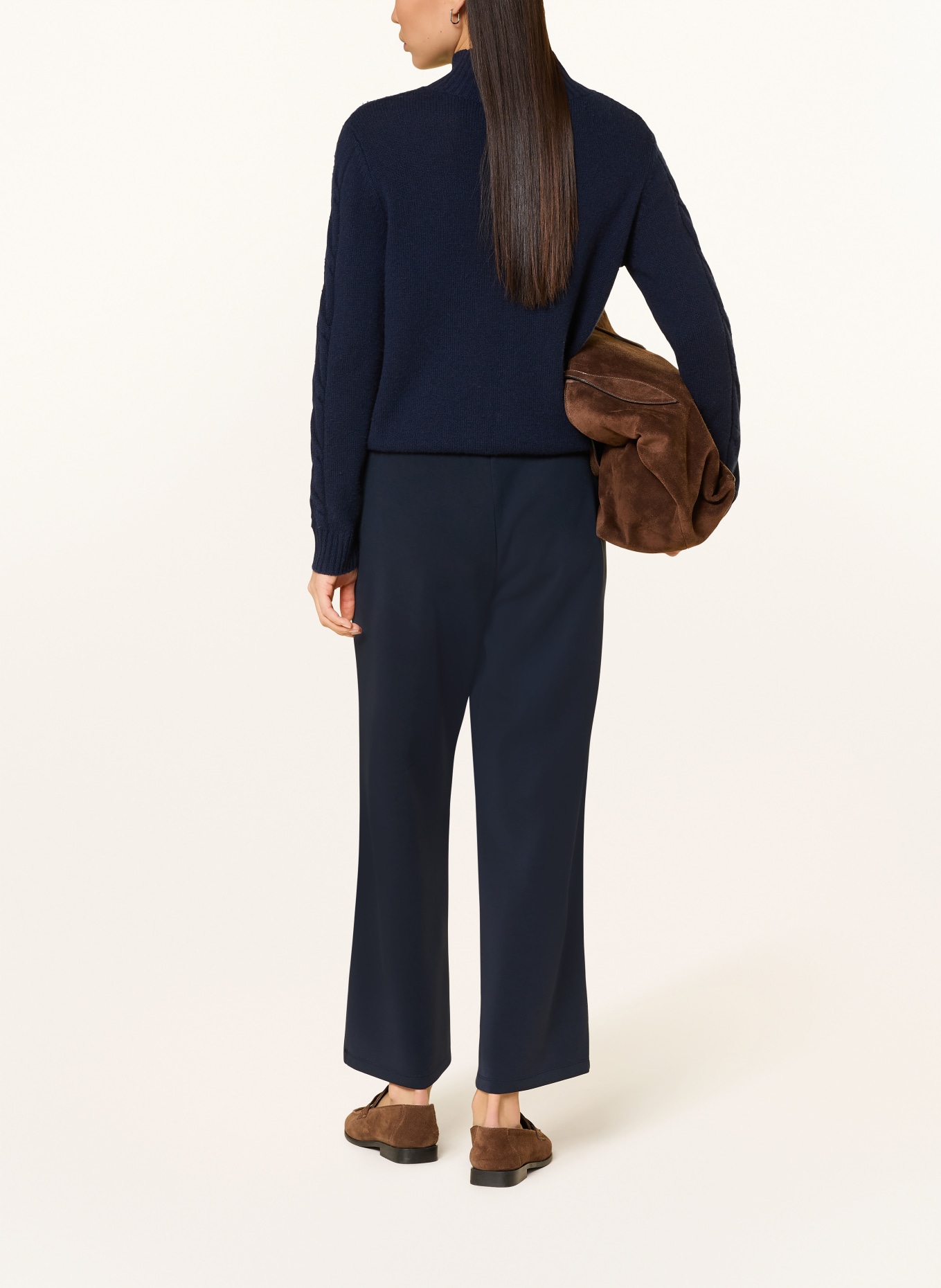 ELENA MIRO spodnie dżersejowe: GRANATOWY