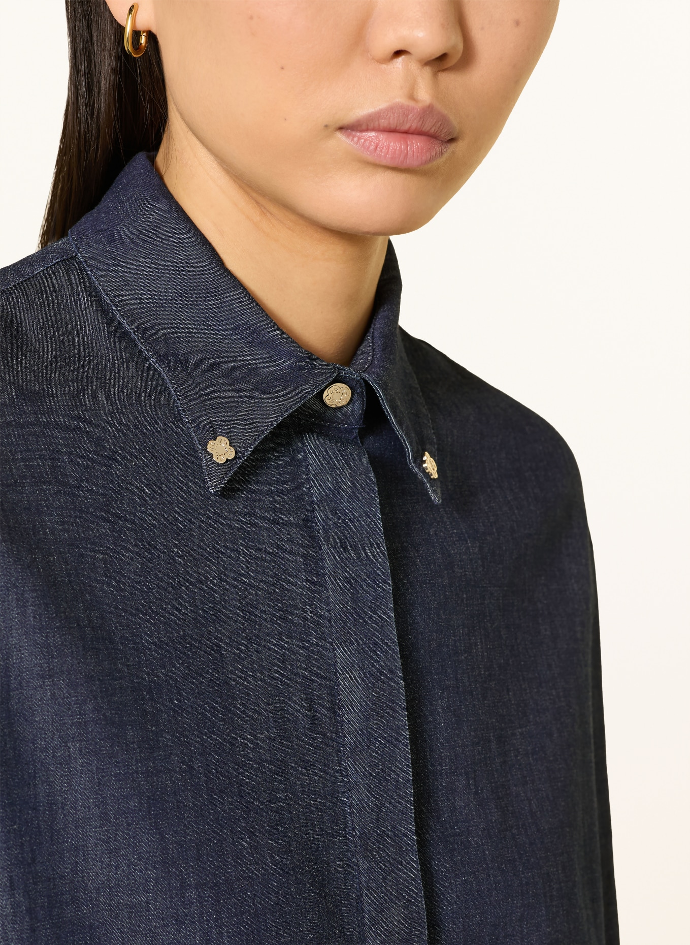 ELENA MIRO denim shirt: DARK BLUE