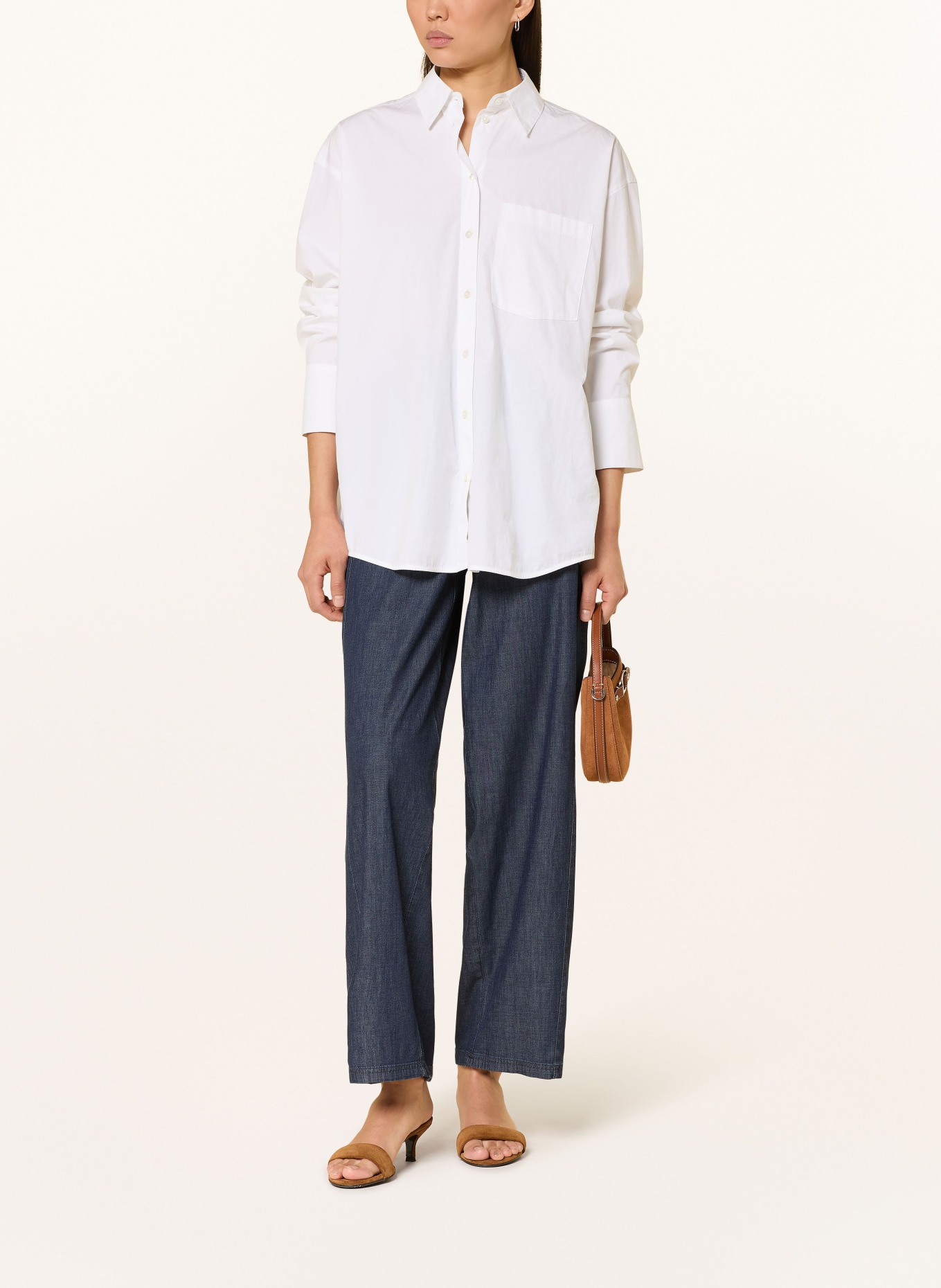 ELENA MIRO Marlenehose in Jeansoptik: DUNKELBLAU