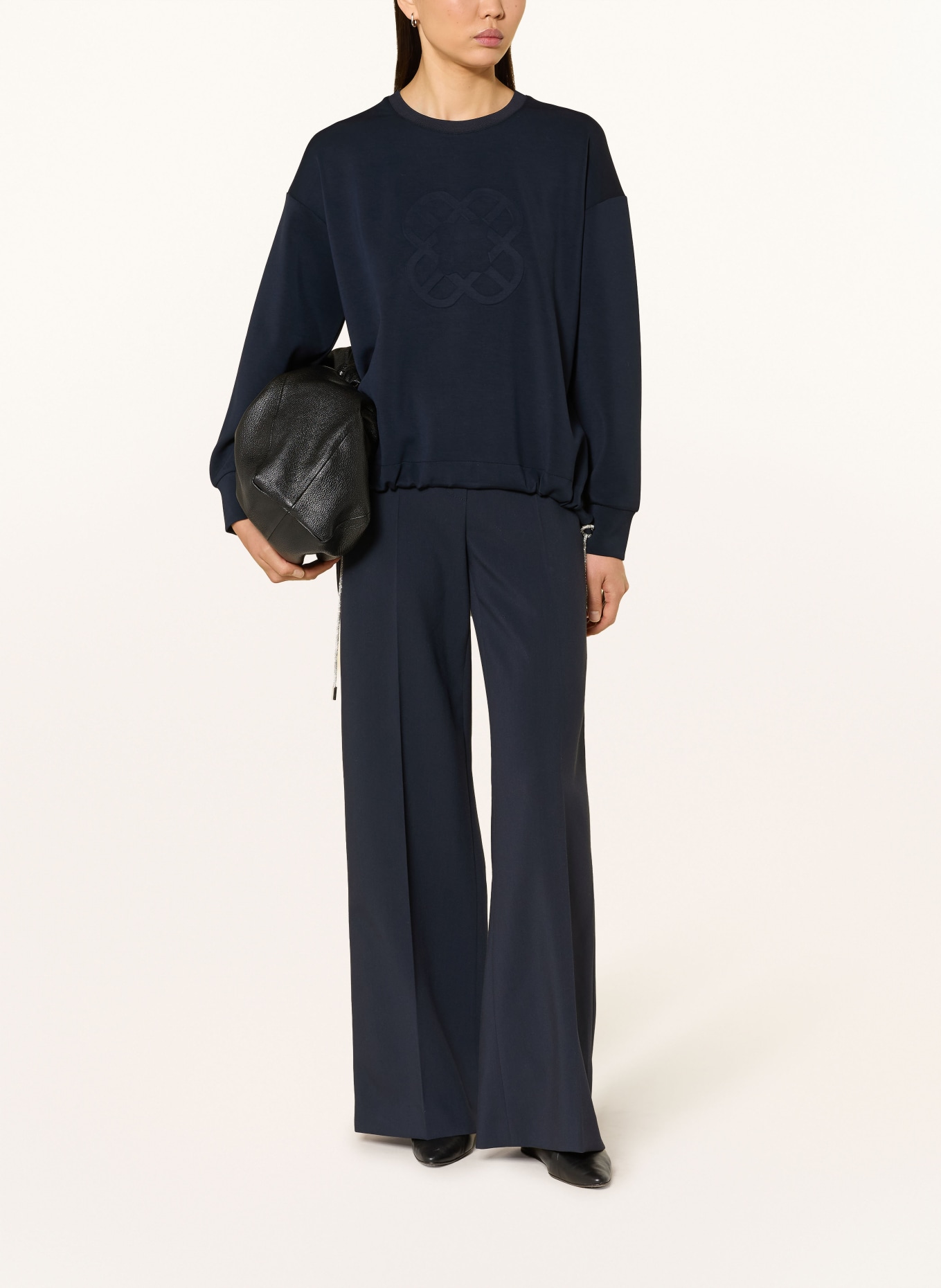 ELENA MIRO Mikina s ozdobnými kameny: TMAVĚ MODRÁ