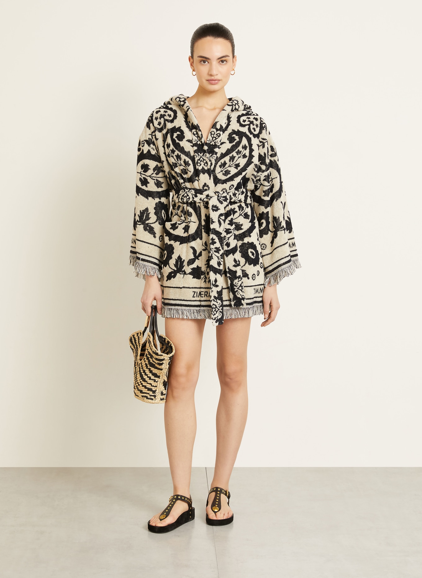 ZIMMERMANN Cape WANDERLUST: CREME / SCHWARZ