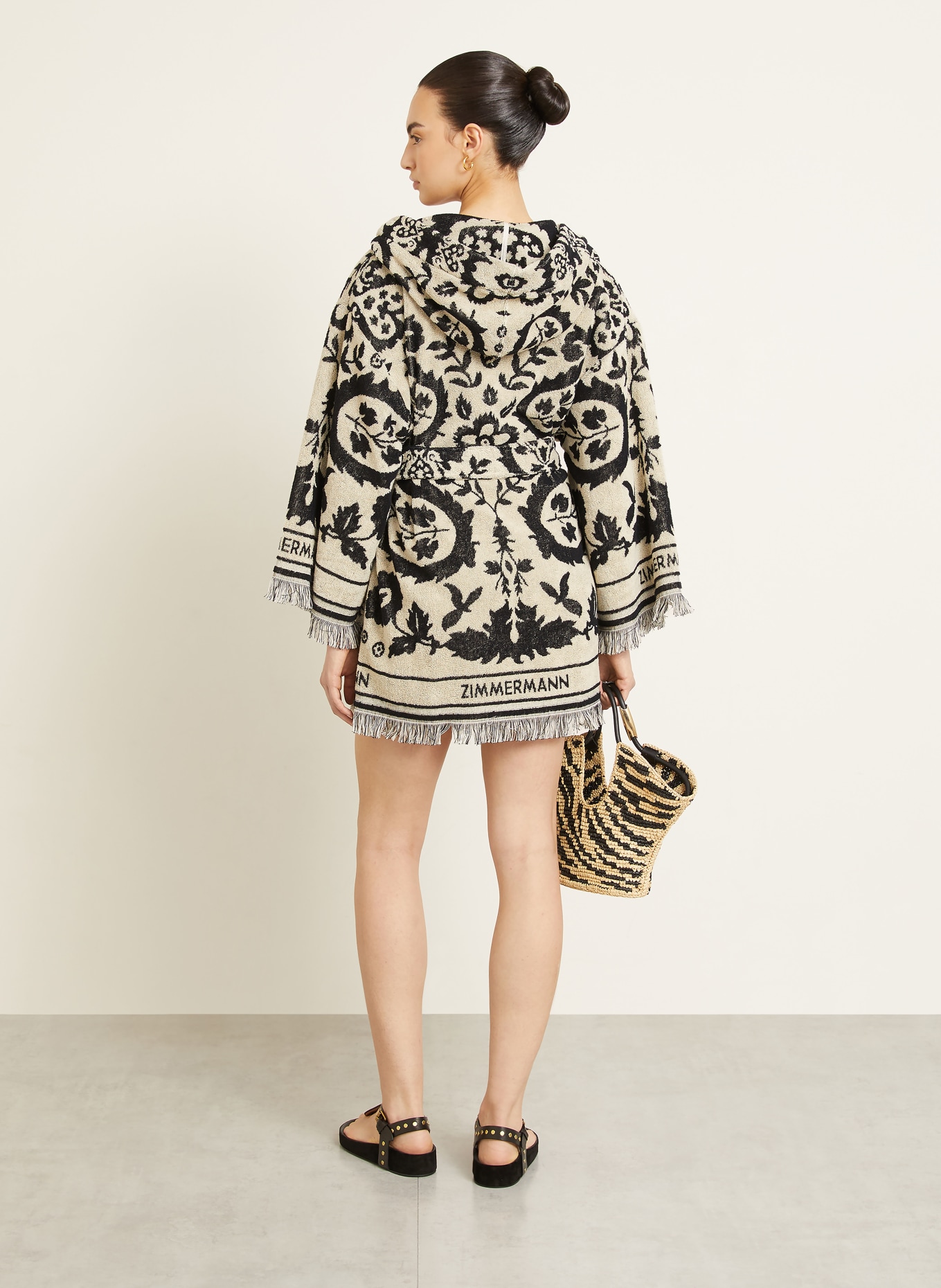 ZIMMERMANN Cape WANDERLUST: CREME / SCHWARZ