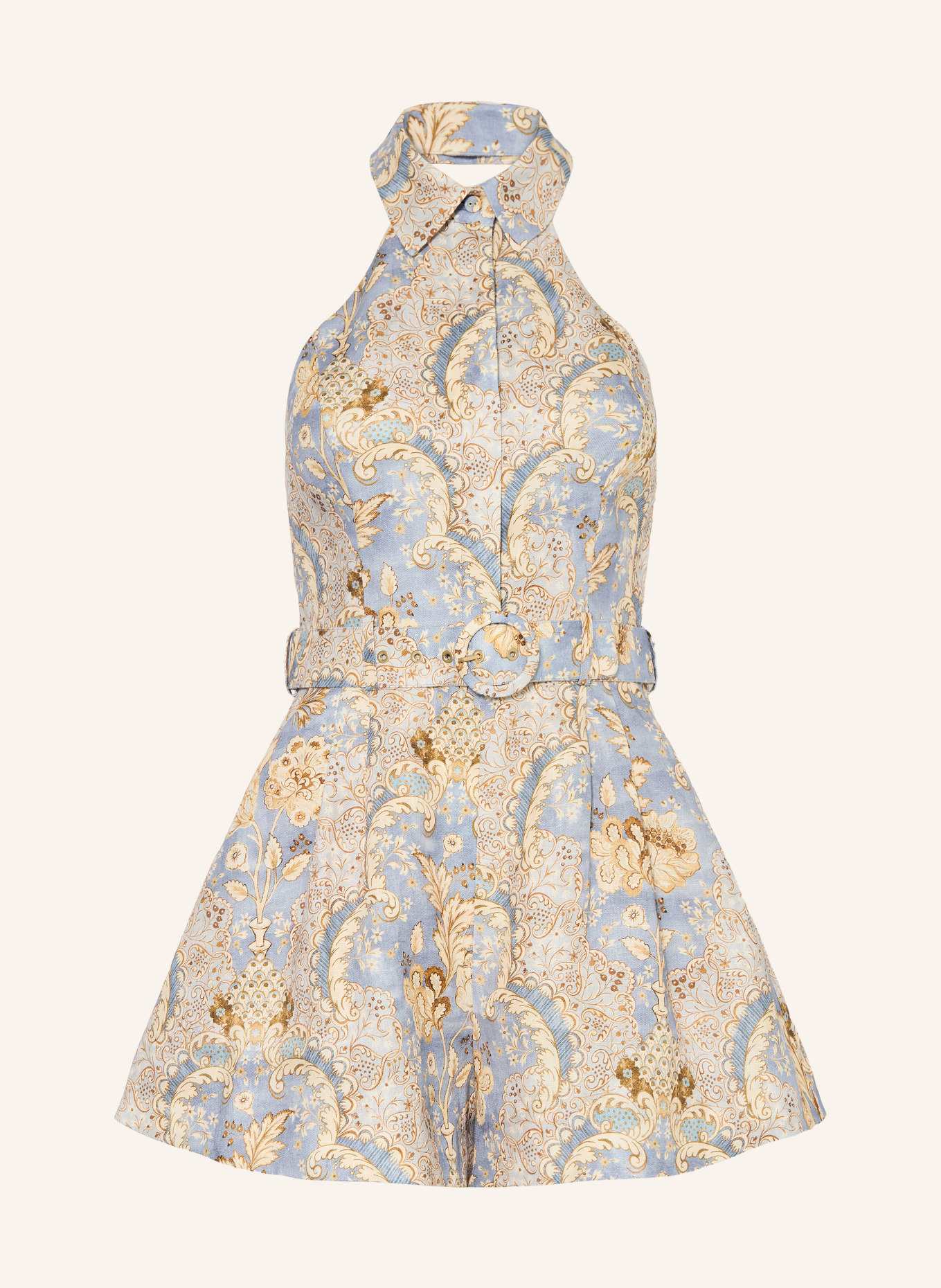 ZIMMERMANN Combinaison DAYLIGHT en lin: BLEU CLAIR / MARRON CLAIR / MARRON