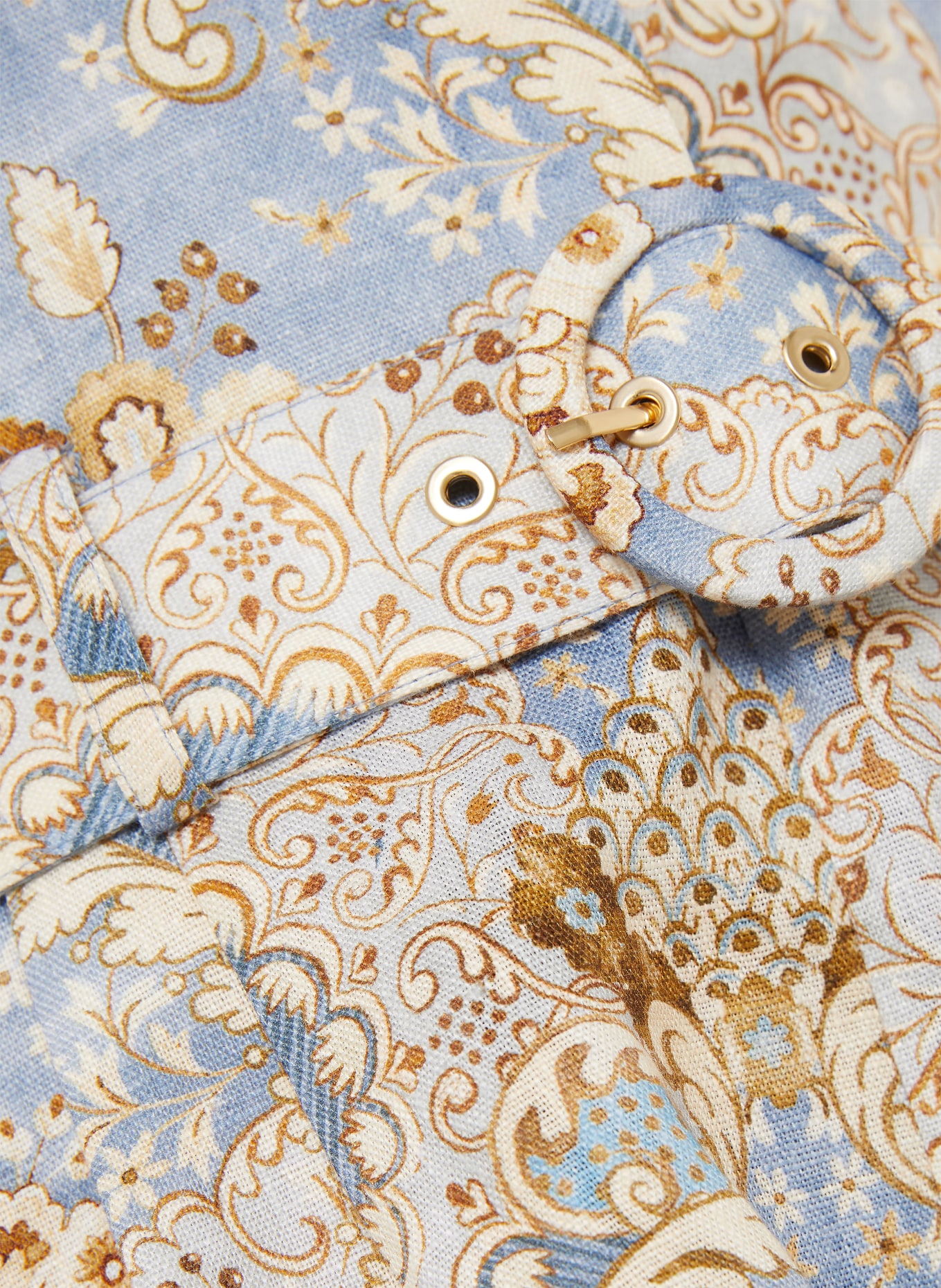 ZIMMERMANN Combinaison DAYLIGHT en lin: BLEU CLAIR / MARRON CLAIR / MARRON