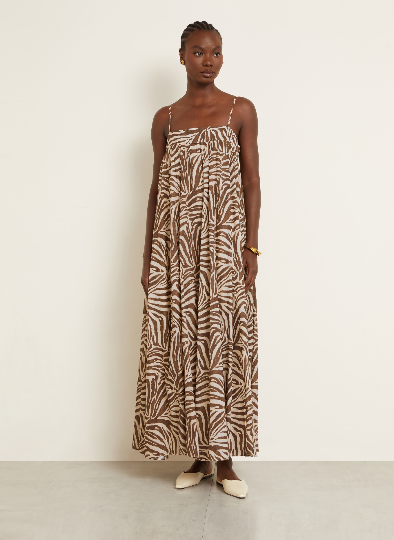 ZIMMERMANN Strandkleid WANDERLUST: BRAUN / HELLBRAUN