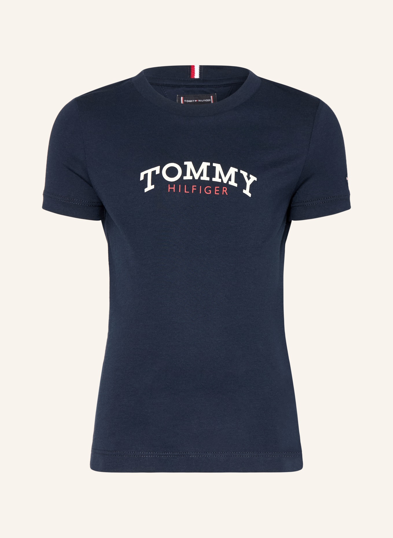 TOMMY HILFIGER T-Shirt: DUNKELBLAU / ROT / WEISS