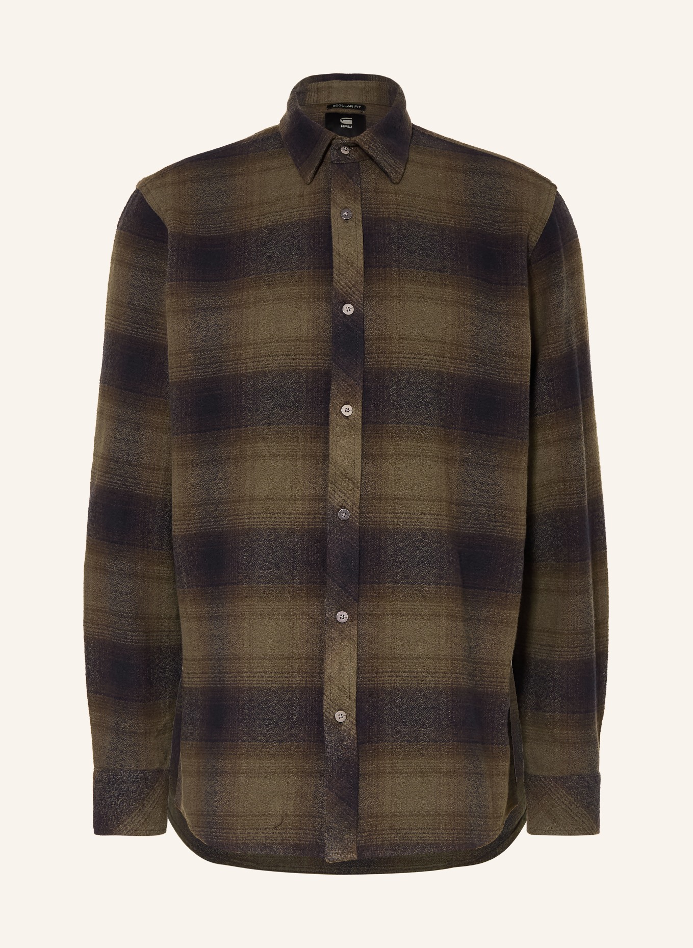 G-Star Košile Regular Fit: OLIVOVÁ / HNĚDÁ / ČERNÁ