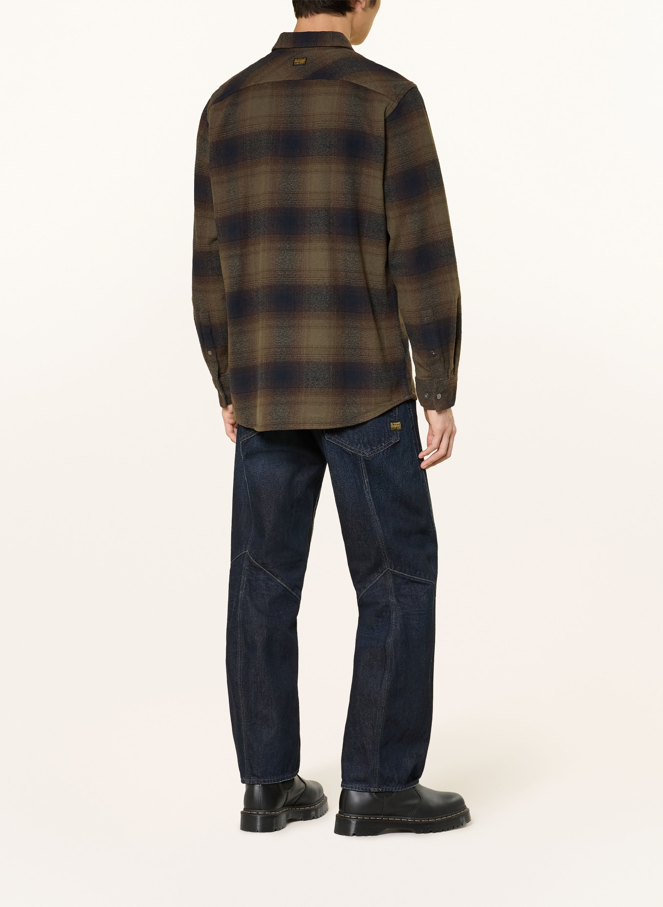 G-Star Košile Regular Fit: OLIVOVÁ / HNĚDÁ / ČERNÁ