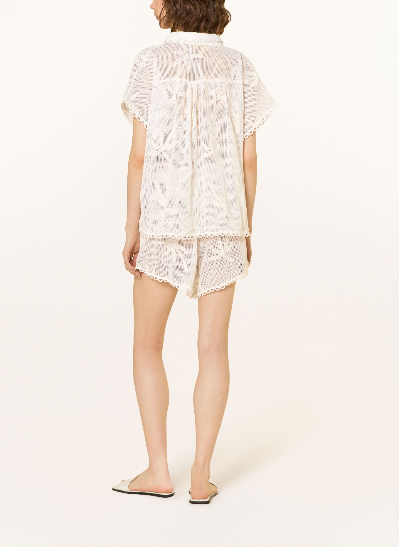 FARM RIO Hemdbluse WHITE PALM TREES: ECRU