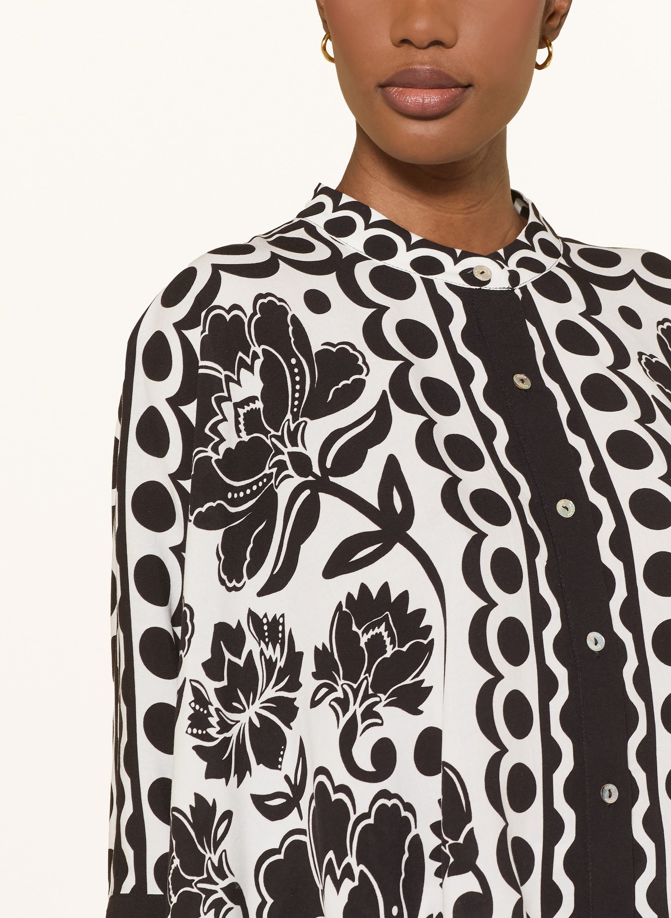 FARM RIO Bluse FLORAL ARABESQUE: SCHWARZ / WEISS