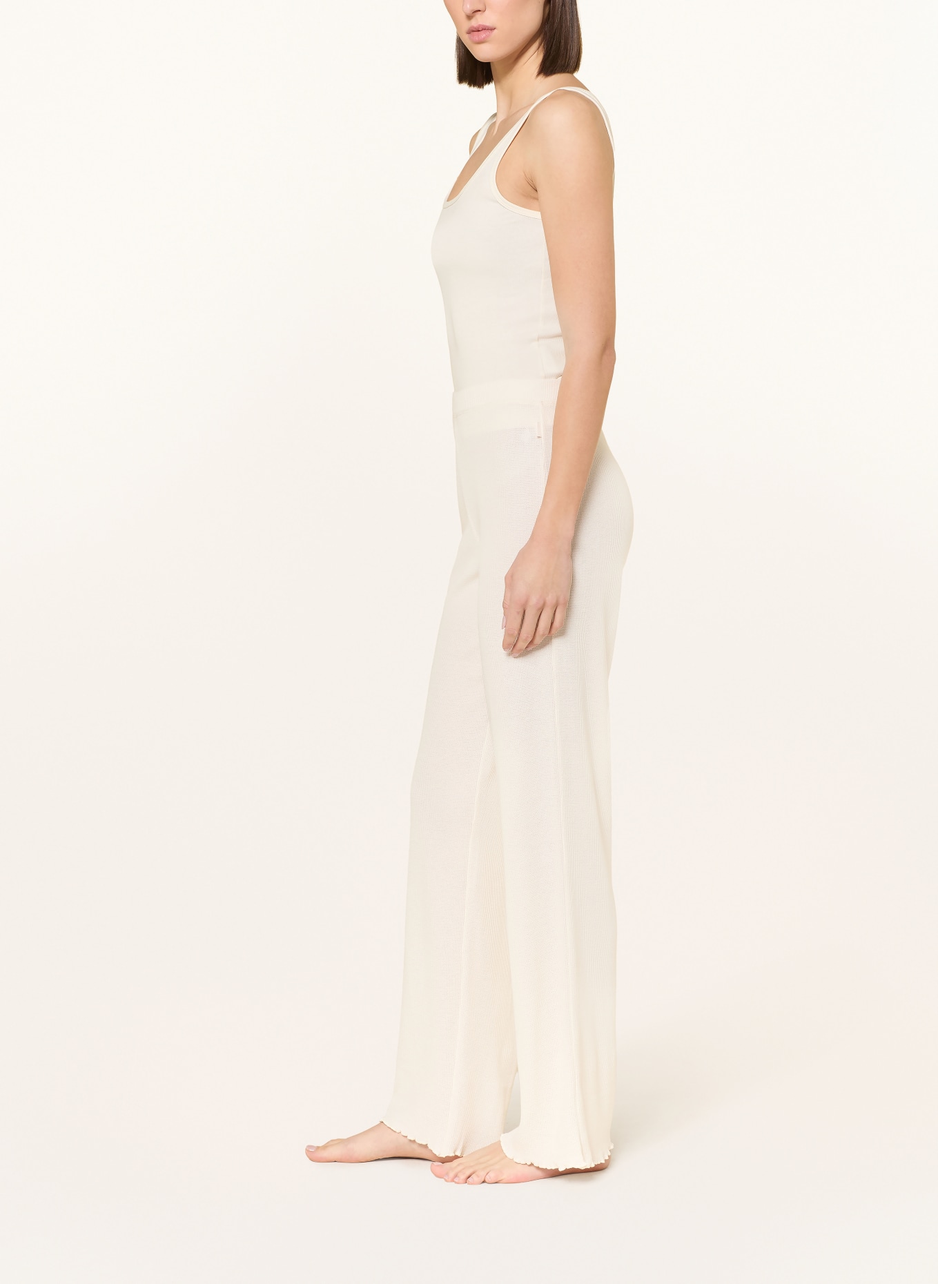 BOSS Spací kalhoty COSY: KRÉMOVÁ