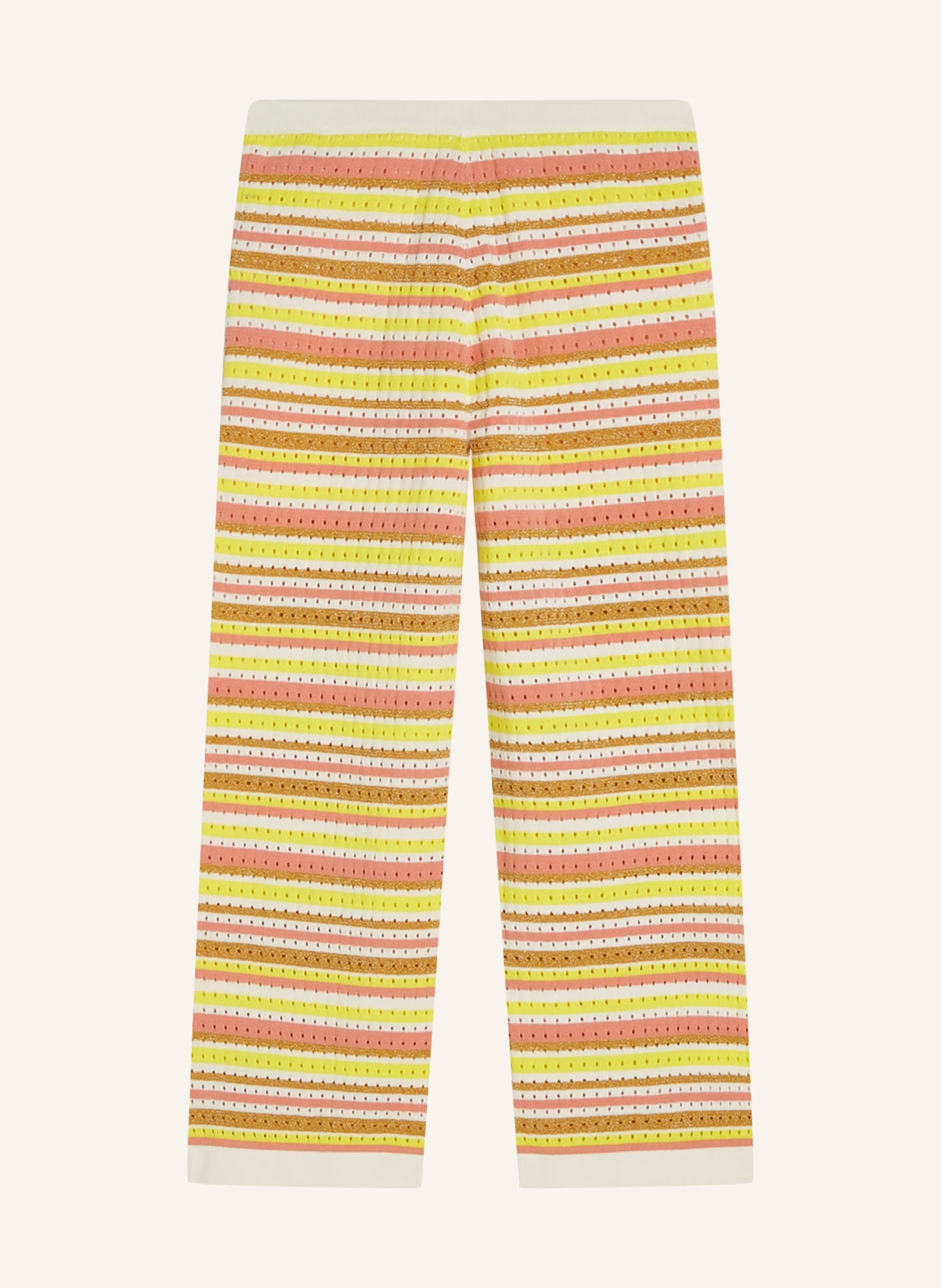 SCOTCH & SODA Strickhose mit Glitzergarn: GELB / CREME / HELLROT
