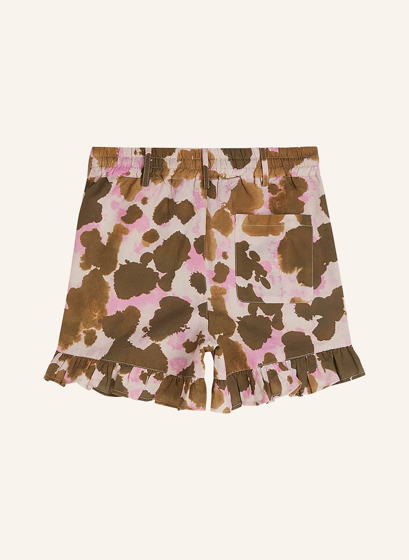 SCOTCH & SODA Shorts mit Leinen und Rüschen: BRAUN / ROSA