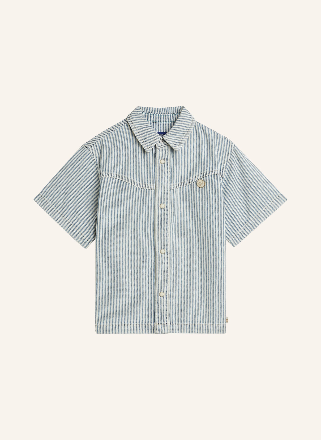 SCOTCH & SODA Jeansbluse: HELLBLAU / ECRU