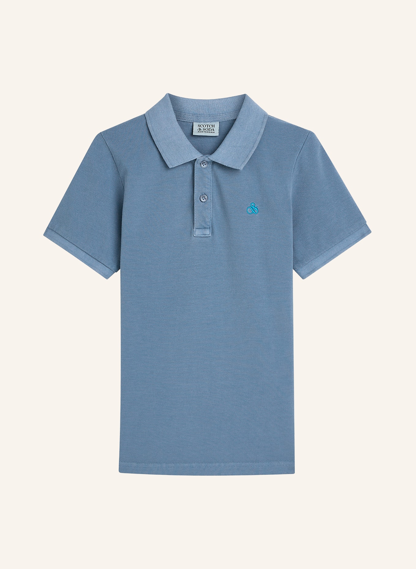 SCOTCH & SODA Piqué-Poloshirt: BLAU