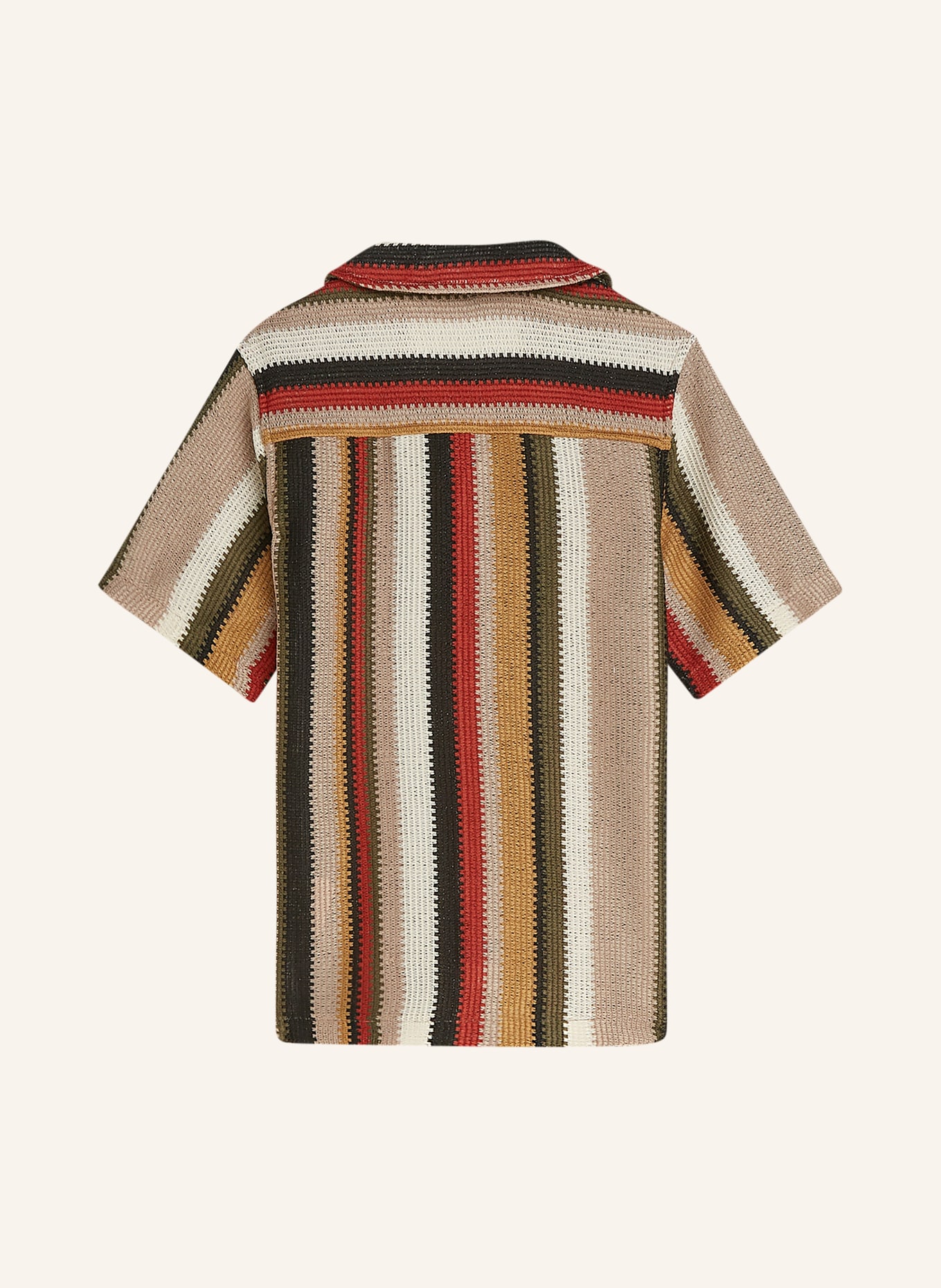 SCOTCH & SODA Häkelhemd: BEIGE / DUNKELBRAUN / DUNKELROT