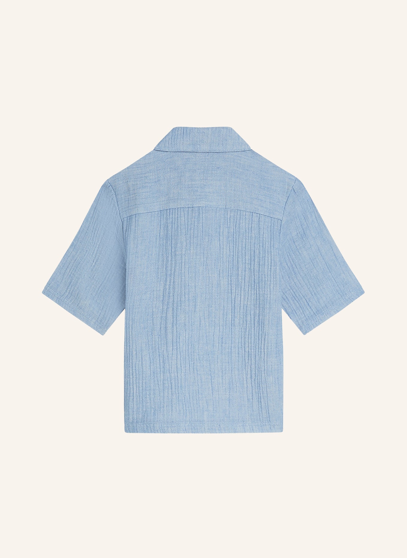 SCOTCH & SODA Musselin-Poloshirt: HELLBLAU