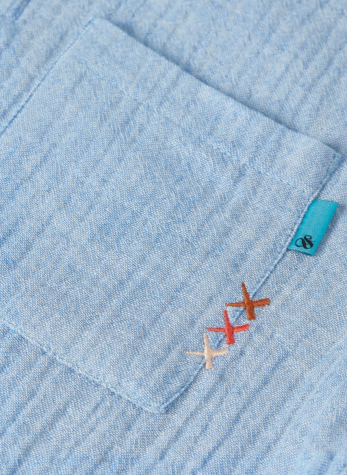 SCOTCH & SODA Musselin-Poloshirt: HELLBLAU