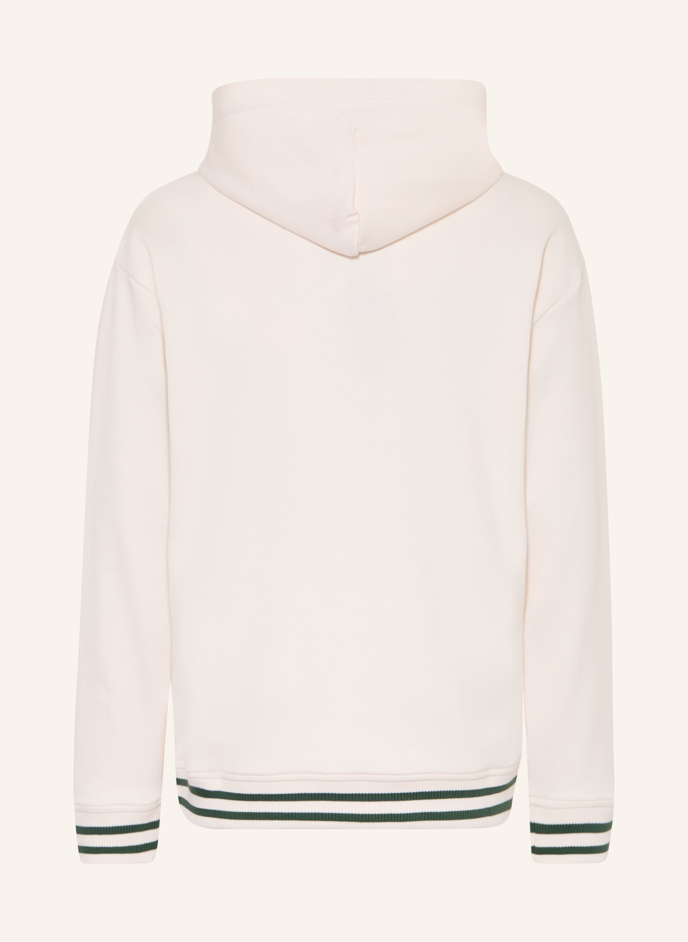 TOMMY HILFIGER Hoodie: CREME / DUNKELGRÜN