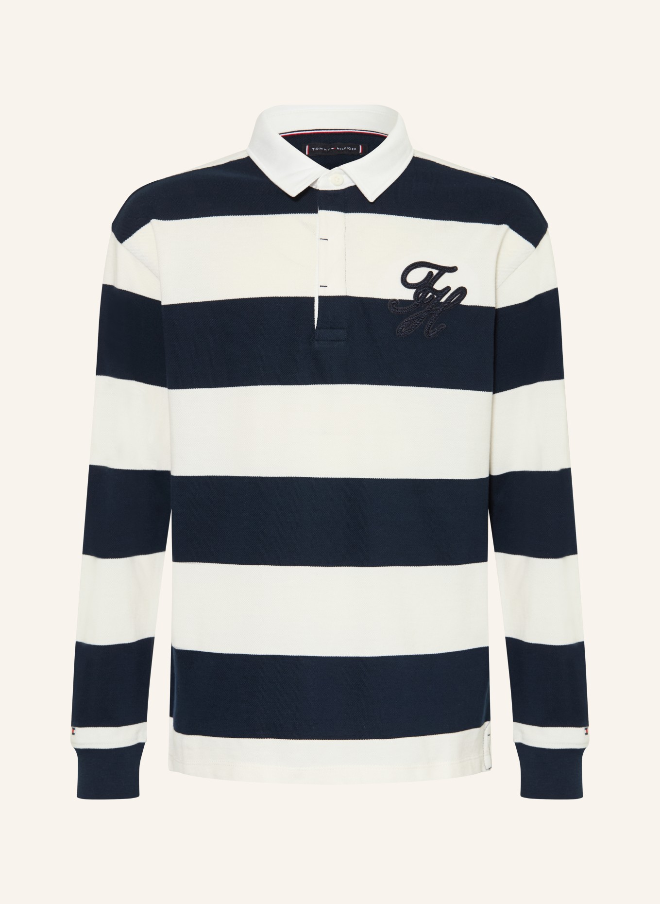 TOMMY HILFIGER Rugbyshirt: DUNKELBLAU / WEISS