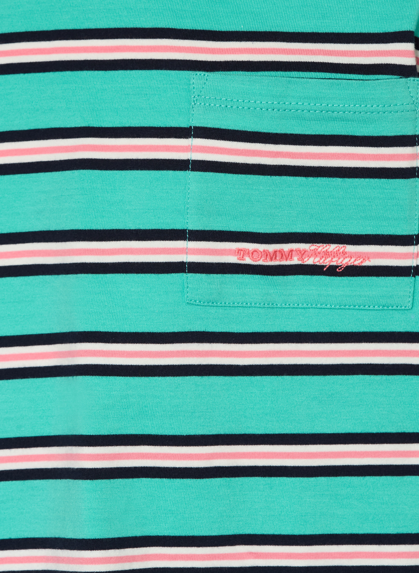 TOMMY HILFIGER T-Shirt: PETROL / HELLROT / WEISS