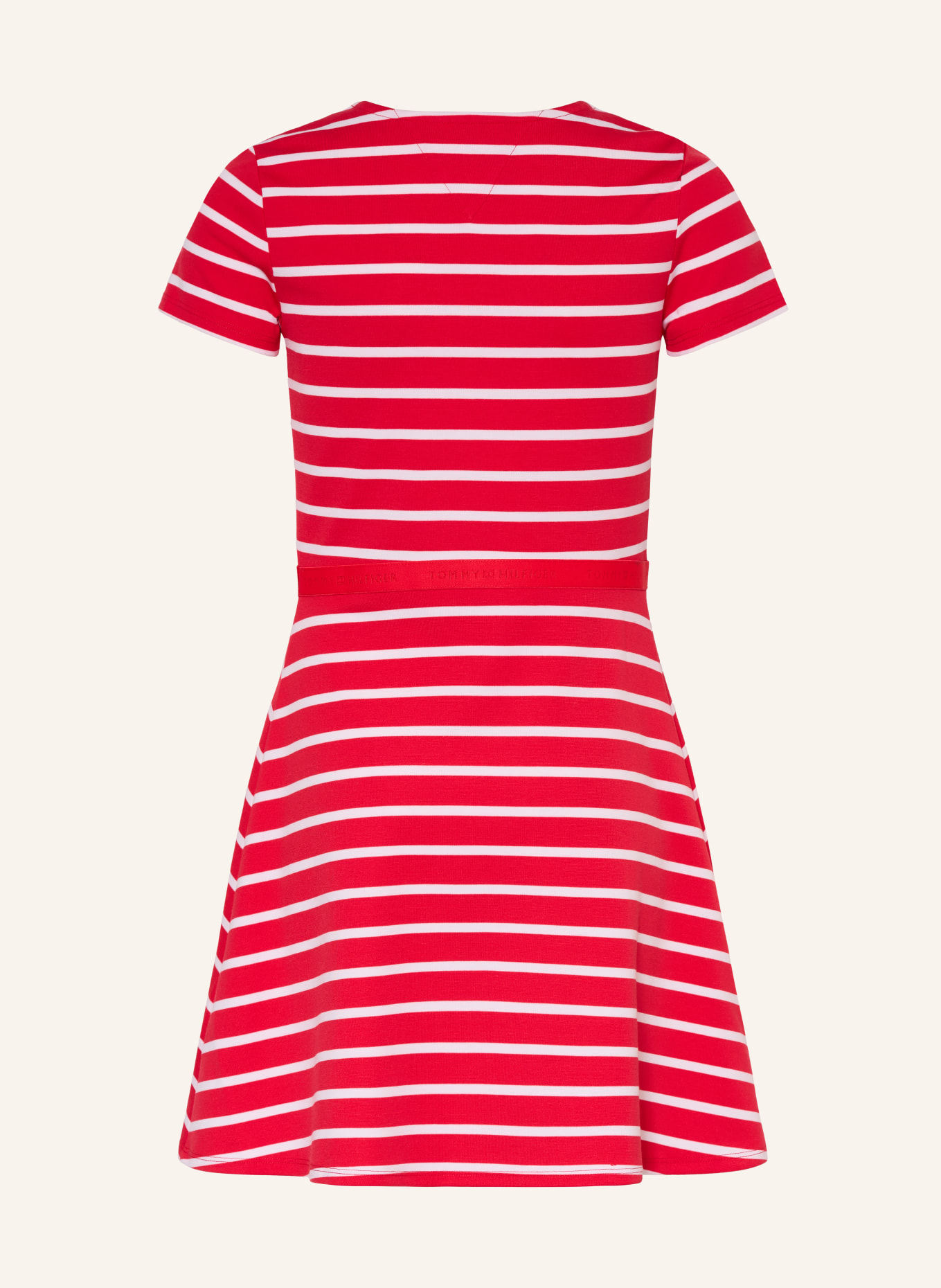 TOMMY HILFIGER sukienka z dżerseju: CZERWONY / BIAŁY