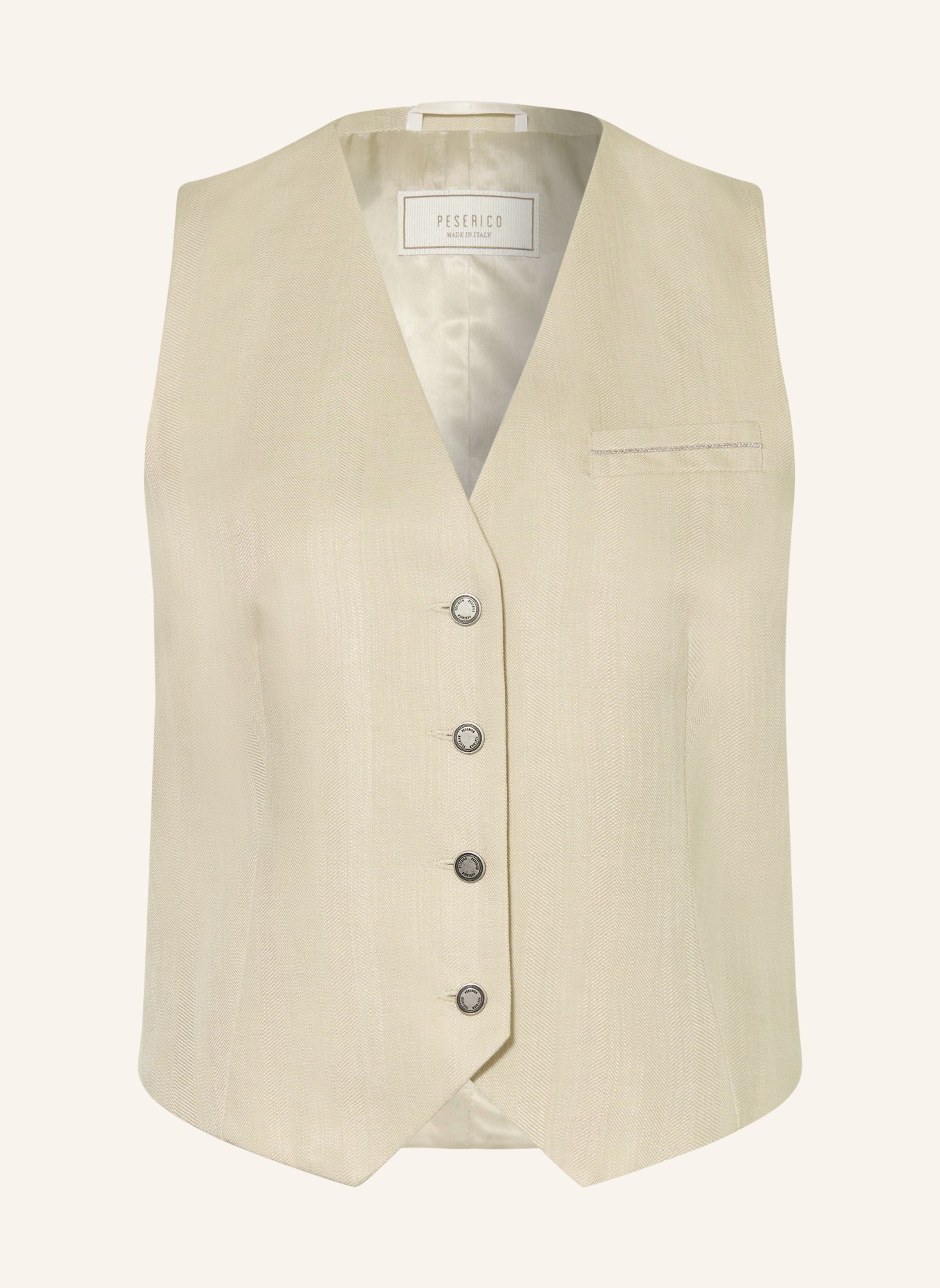 PESERICO Blazer vest with linen: LIGHT BROWN