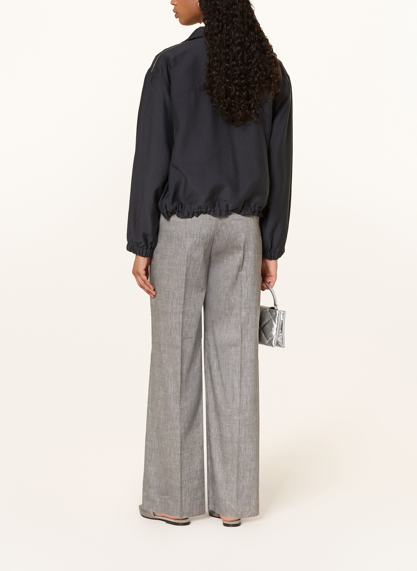 PESERICO Marlenehose mit Leinen: TAUPE