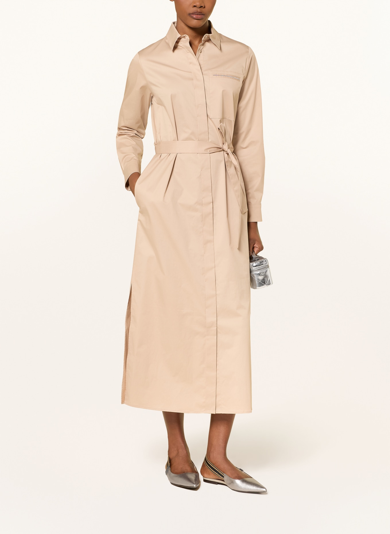 PESERICO shirt dress: LIGHT BROWN