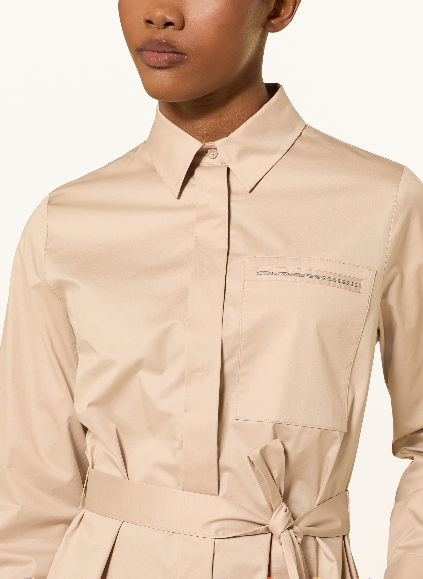 PESERICO shirt dress: LIGHT BROWN