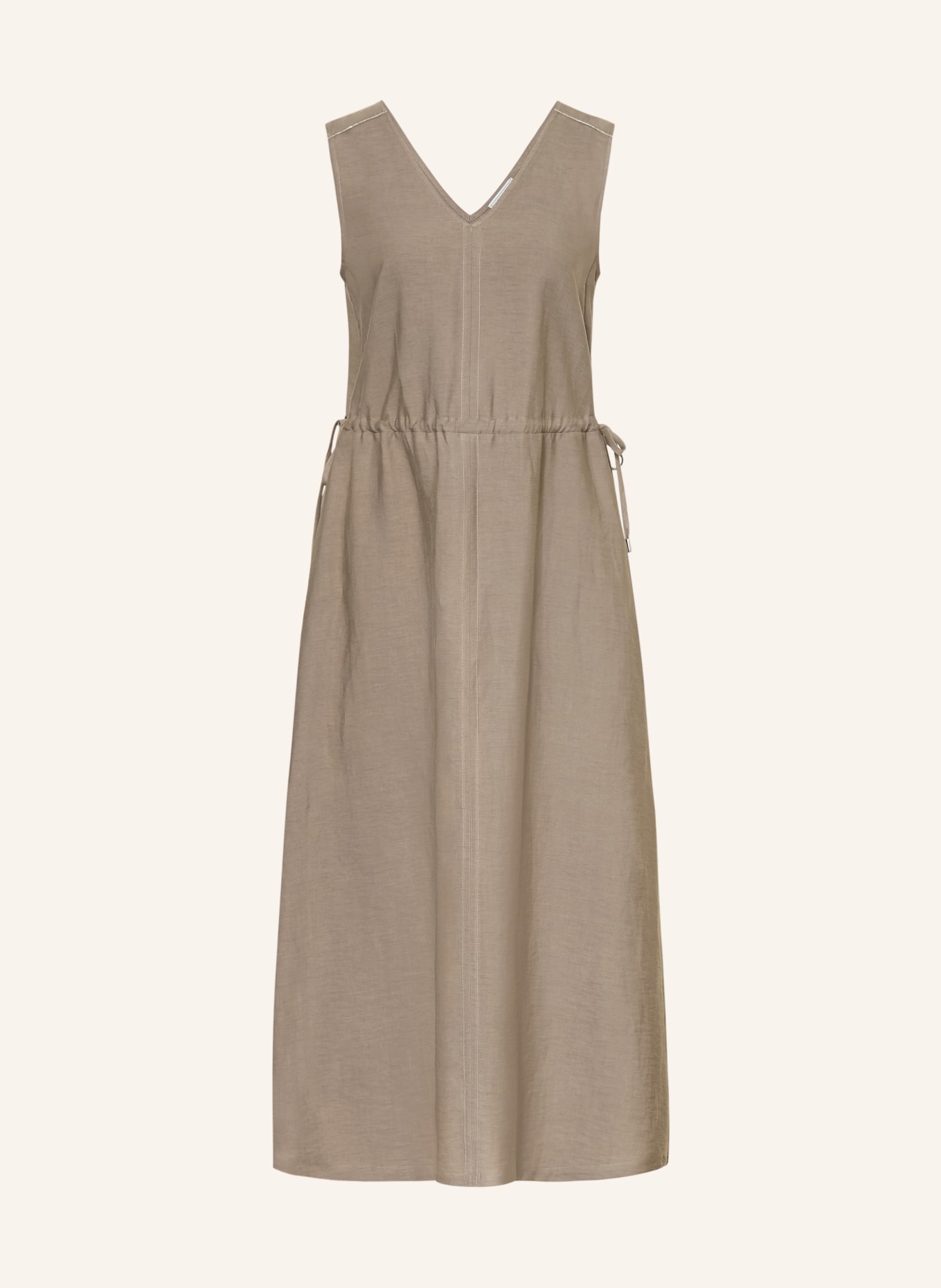 PESERICO Kleid mit Leinen: HELLBRAUN