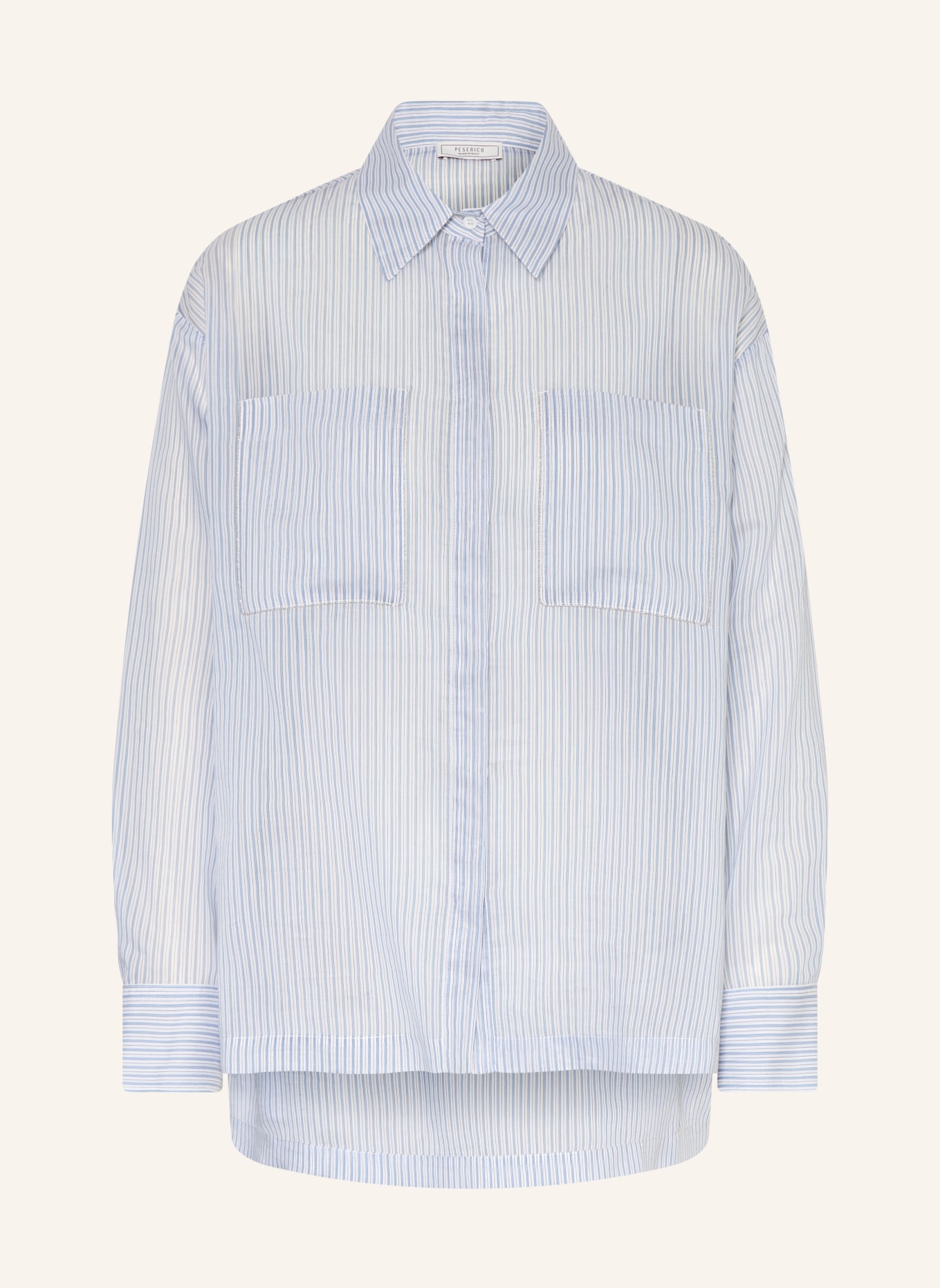 PESERICO Bluzka z kamieniami ozdobnymi: BIAŁY / NIEBIESKI