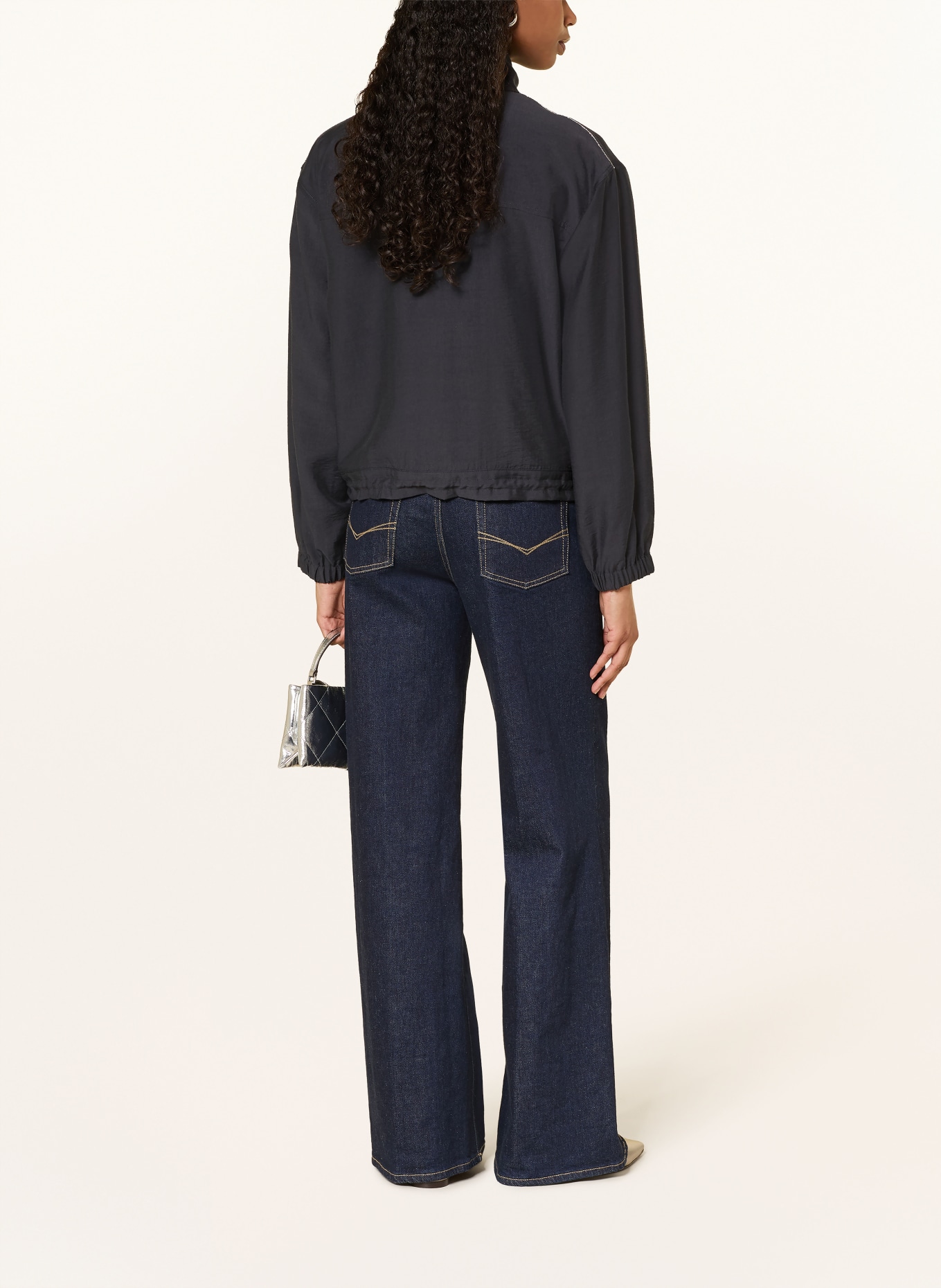 PESERICO Blouson met sierstenen: DONKERBLAUW