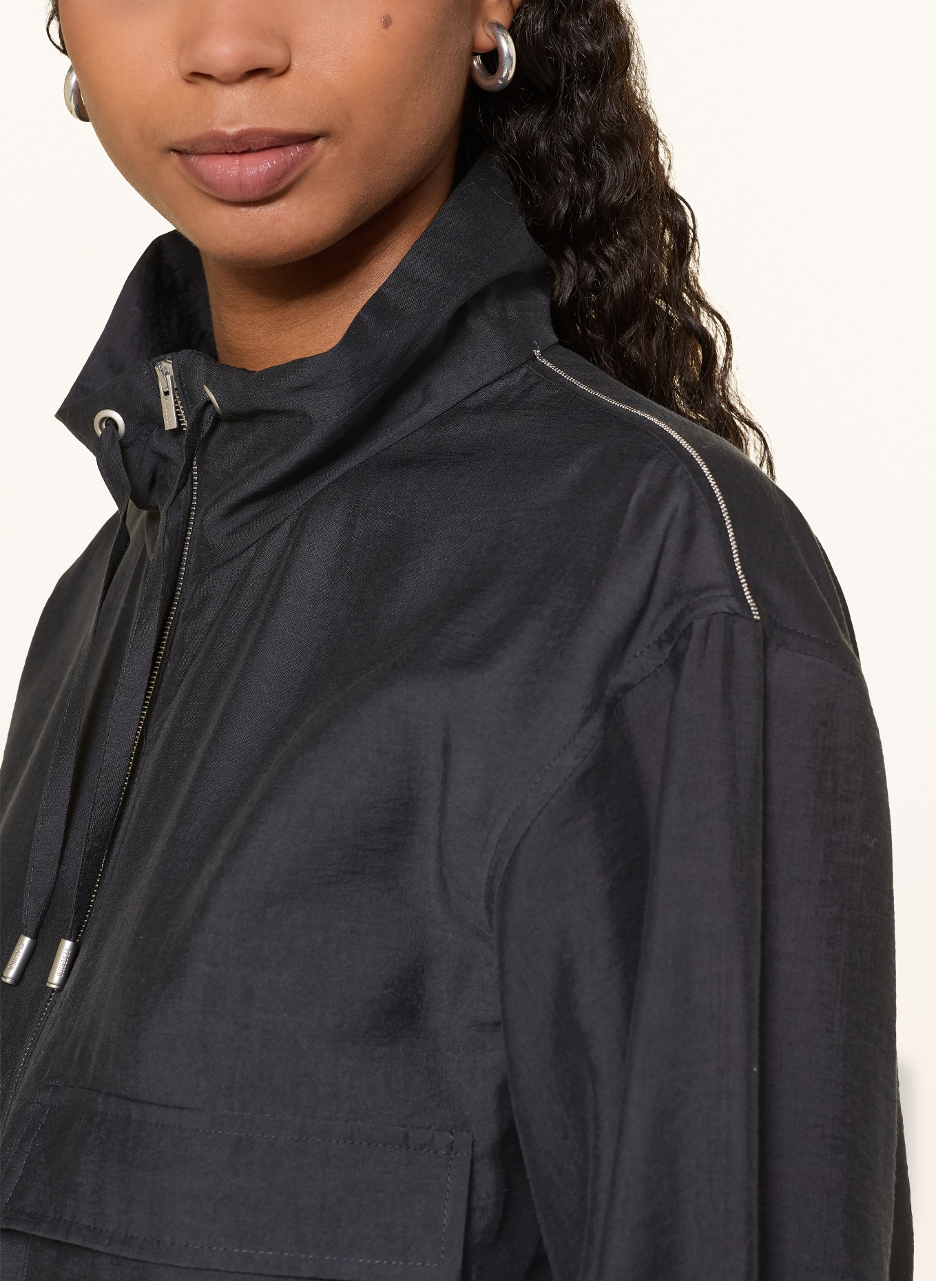 PESERICO Blouson met sierstenen: DONKERBLAUW